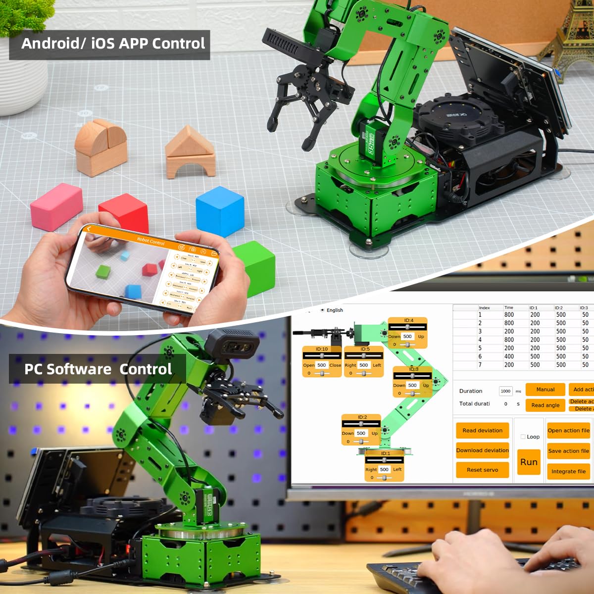 HIWONDER JetArm 6DOF Robotic Arm Powered by Jetson Nano Robot Arm Kits ROS Open Source AI Vision Recognition Program Robot for ROS Education Scenarios（Ultimate Kit）