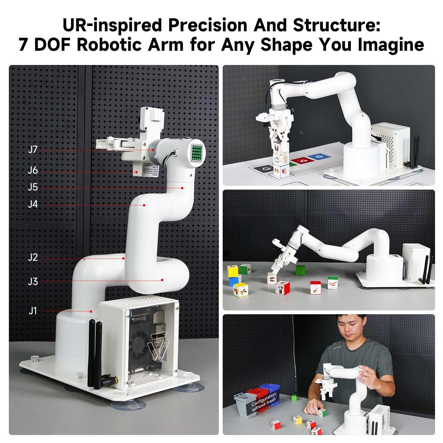 Yahboom Jetson Nano 4GB Collaborative Robot Arm Programmable ROS OpenCV for Mechanical Engineers, 7Dof with Adaptive Gripper