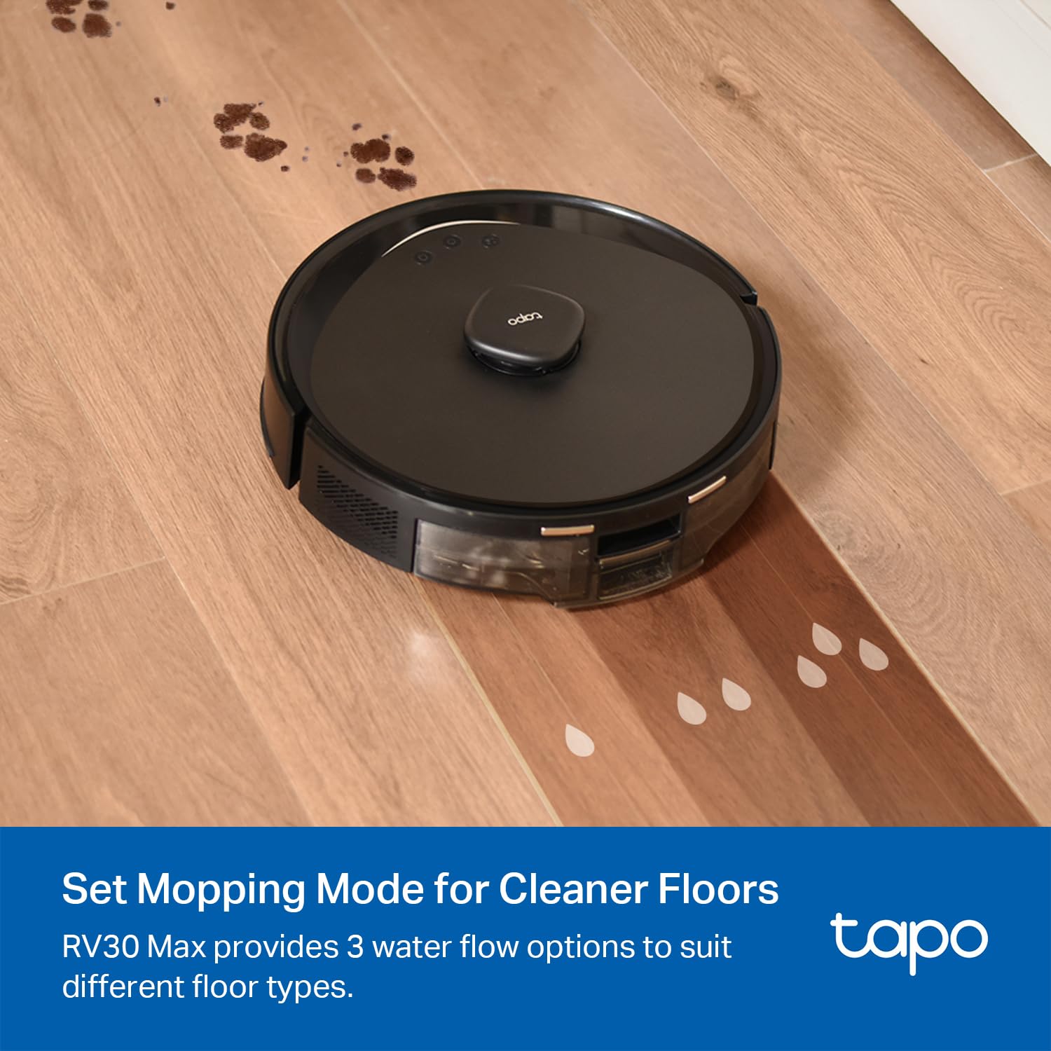 Tapo LiDAR Smart Navigation Robot Vacuum and Mop with Self-Emptying Dock, 5300Pa Max, 97%+ Dust Pickup Rate, Customizable Cleaning, Self-Charging, Compatible with Alexa & Google Home, RV30 Max Plus