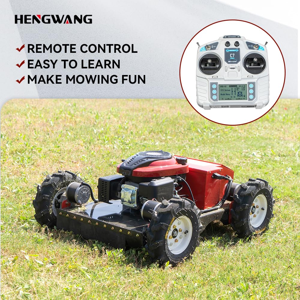 Remote Control Snow Removal and Lawn Mower Electric Start 45°Climbing Crawler Anti-Skid Snow Removal Machine All-Terrain Lawn Mower and Snow Removal Machine (HW-224 Snow)