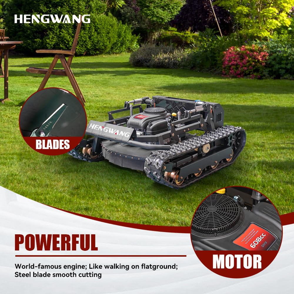 Remote Control Snow Removal and Lawn Mower Electric Start 45°Climbing Crawler Anti-Skid Snow Removal Machine All-Terrain Lawn Mower and Snow Removal Machine (HW-224 Snow)