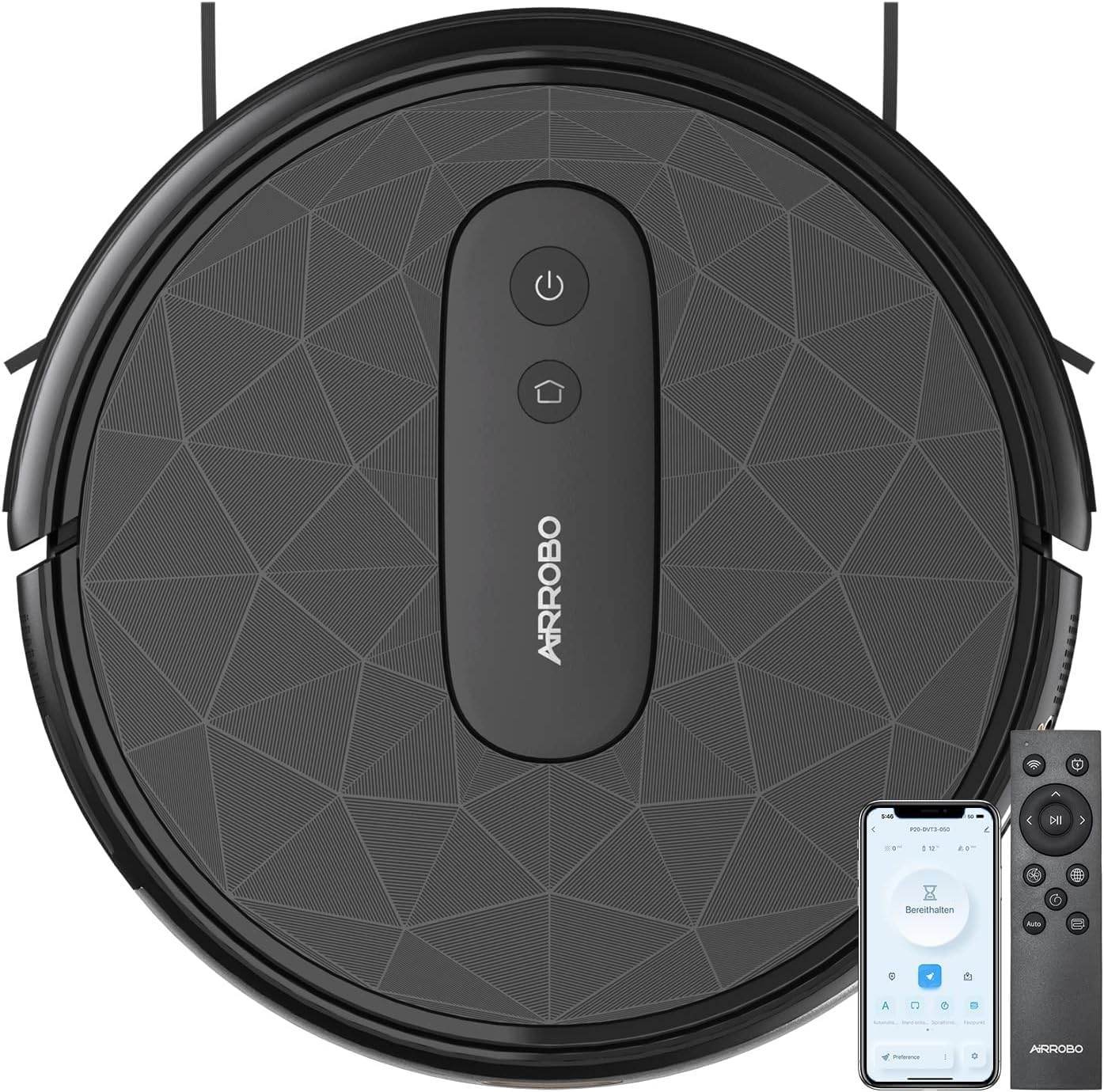 AIRROBO Robot Vacuum Cleaner - Robotic Vacuums with 2800Pa Suction Power, Ideal for Pet Hair, Hard Floors, and Low Carpets - Self-Charging, App Control - 120 Minutes Runtime. Default Title