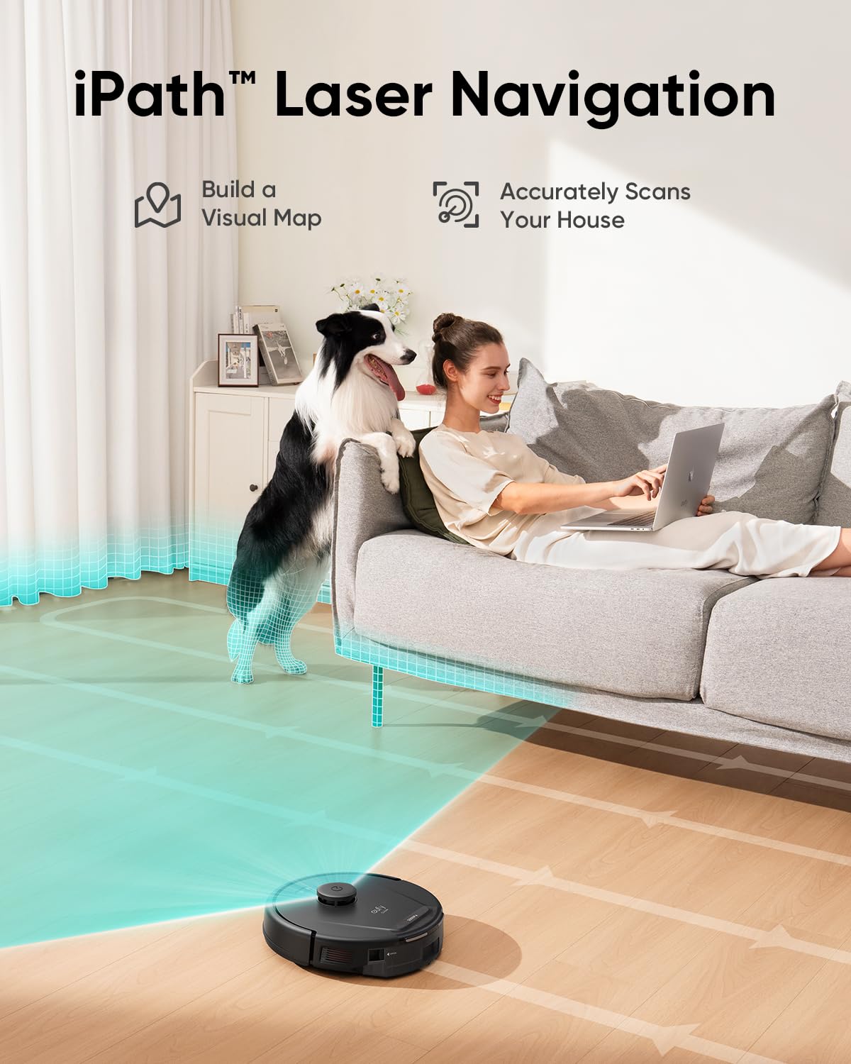 eufy L60 Robot Vacuum, Ultra Strong 5,000 Pa Suction, iPath Laser Navigation, for Deep Floor Cleaning, Ideal for Hair, Hard Floors