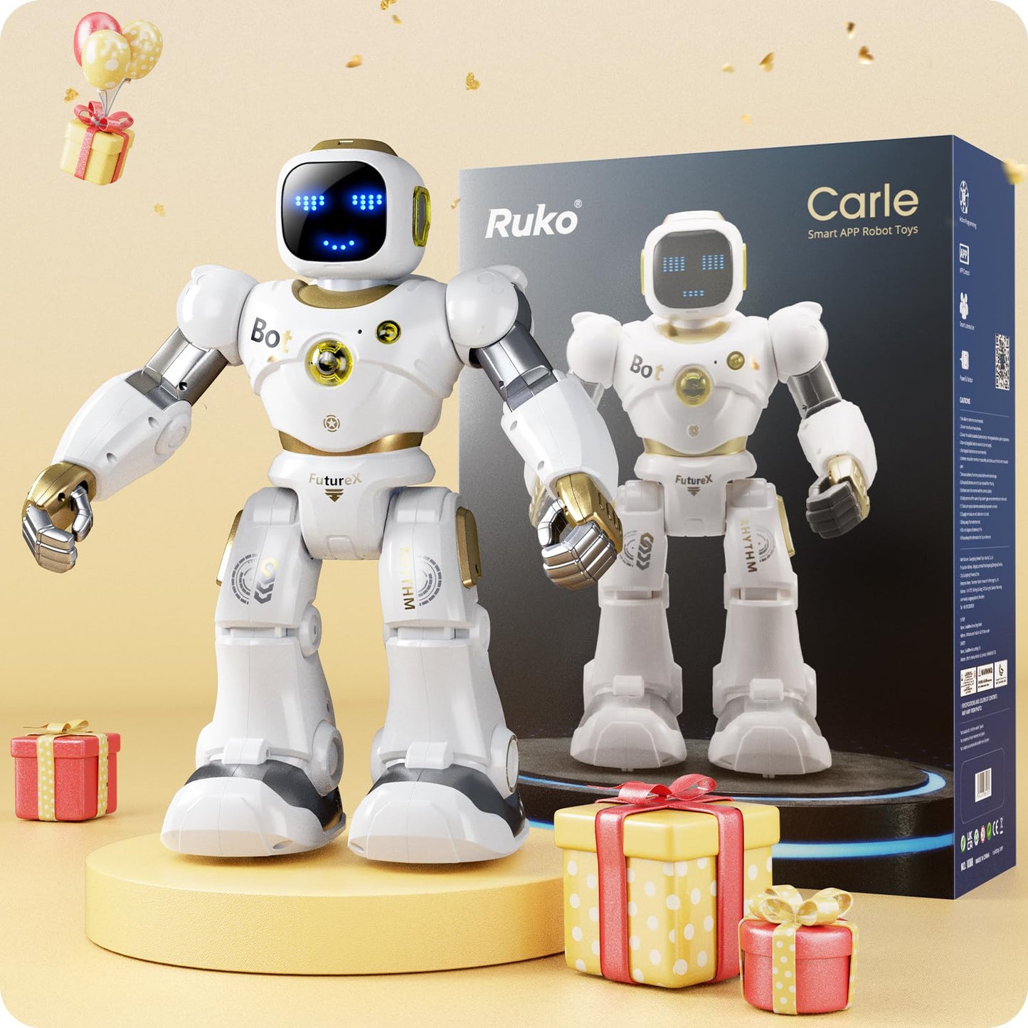 Ruko 1088 Smart Robots for Kids, Large Programmable Interactive RC Robot with Voice Control, APP Control, Present for 4 5 6 7 8 9 Years Old Kids Boys and Girls