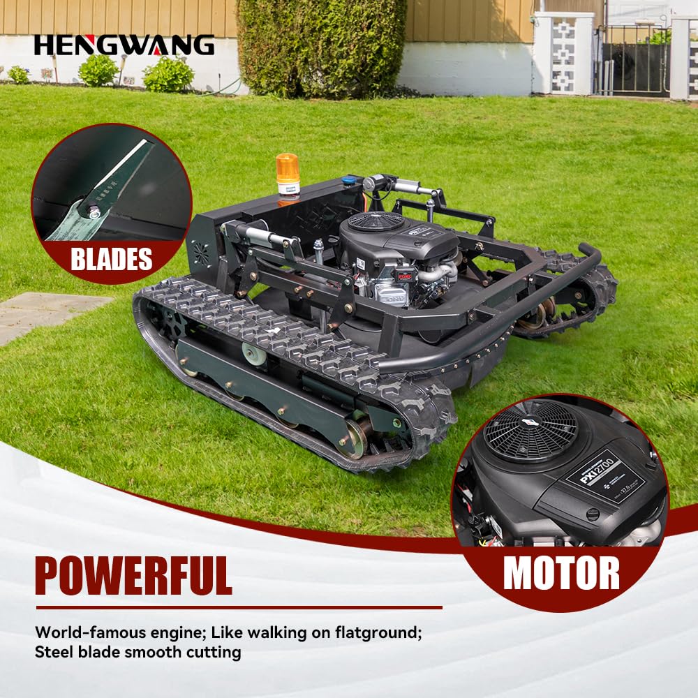 Remote Control Snow Removal and Lawn Mower Electric Start 45°Climbing Crawler Anti-Skid Snow Removal Machine All-Terrain Lawn Mower and Snow Removal Machine (HW-224 Snow)