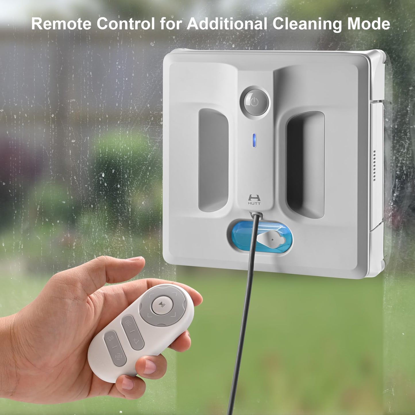 HUTT Auto Window Cleaning Robot A1, Upgraded 4 Water Spray & 6000PA High Suction Power Window Cleaner with Laser Sensor Detection, Perfect for High-Rise Windows, Tiles and Glass (A1)