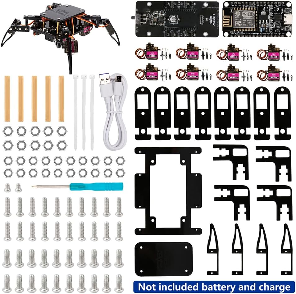 STEM Robotics Science Kits for Kids, DIY Robotics Stem Toys, ESP8266 Spider Robot Building Kit, STEM Robotics Project Compatible with Arduino for Boys,Teens,Adults Unique Gifts