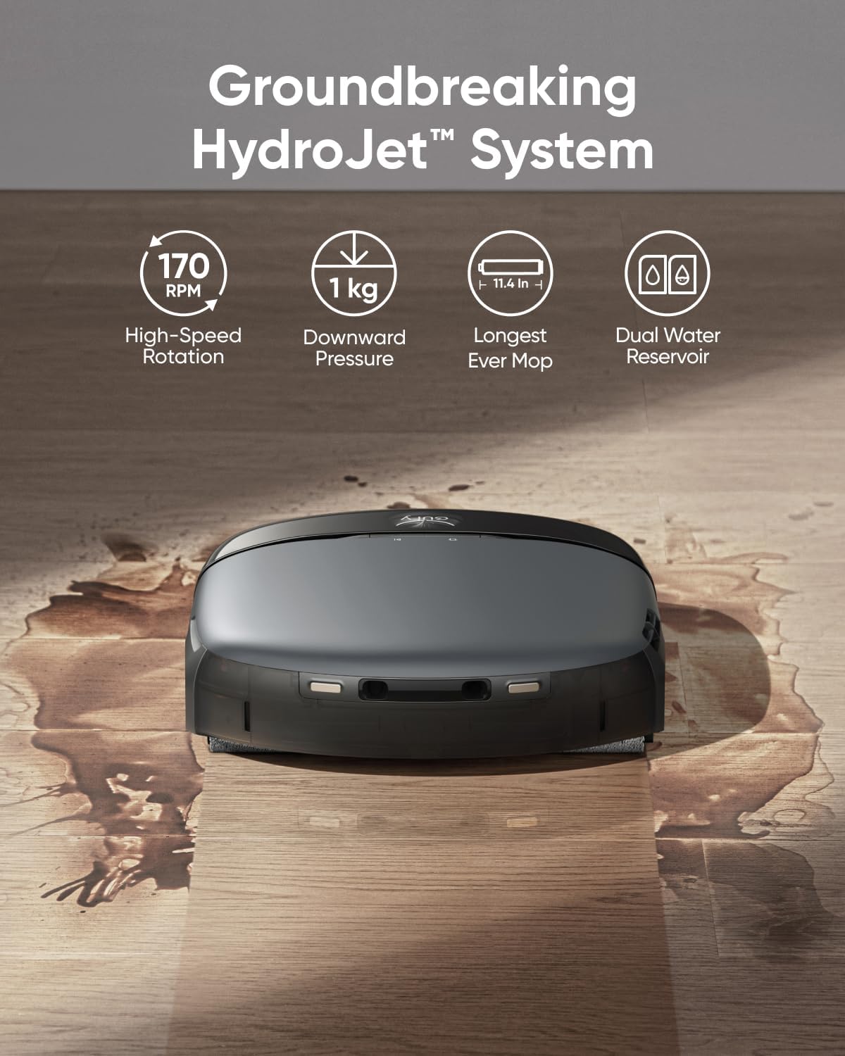 eufy S1 with All-in-One Station, HydroJet Robot Vacuum and Mop Combo, 8,000 Pa Suction, Smart Obstacle Avoidance, Multi-Level Mapping, Mop Auto-Retraction, Perfect for Pet Hair