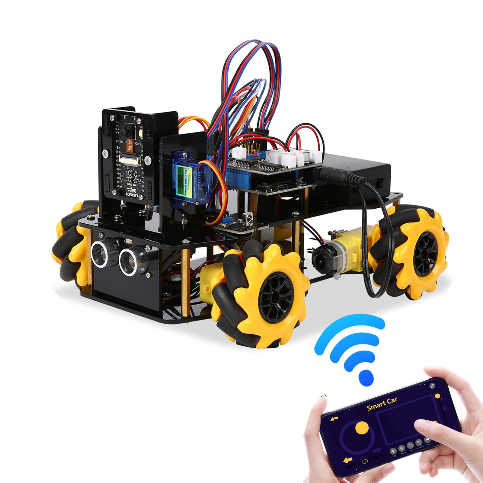 Smart Robot Camera Car Kit, 4WD Remote Control Car Compatible with Arduino IDE, Electronic Programming Project/STEM Education/Science Coding Kit for 12+ Teens & Adults Unique Gifts