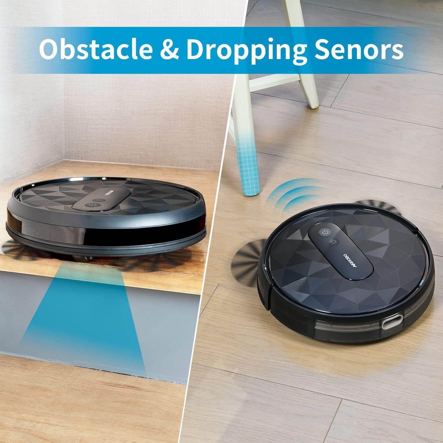 AIRROBO Robot Vacuum Cleaner - Robotic Vacuums with 2800Pa Suction Power, Ideal for Pet Hair, Hard Floors, and Low Carpets - Self-Charging, App Control - 120 Minutes Runtime.