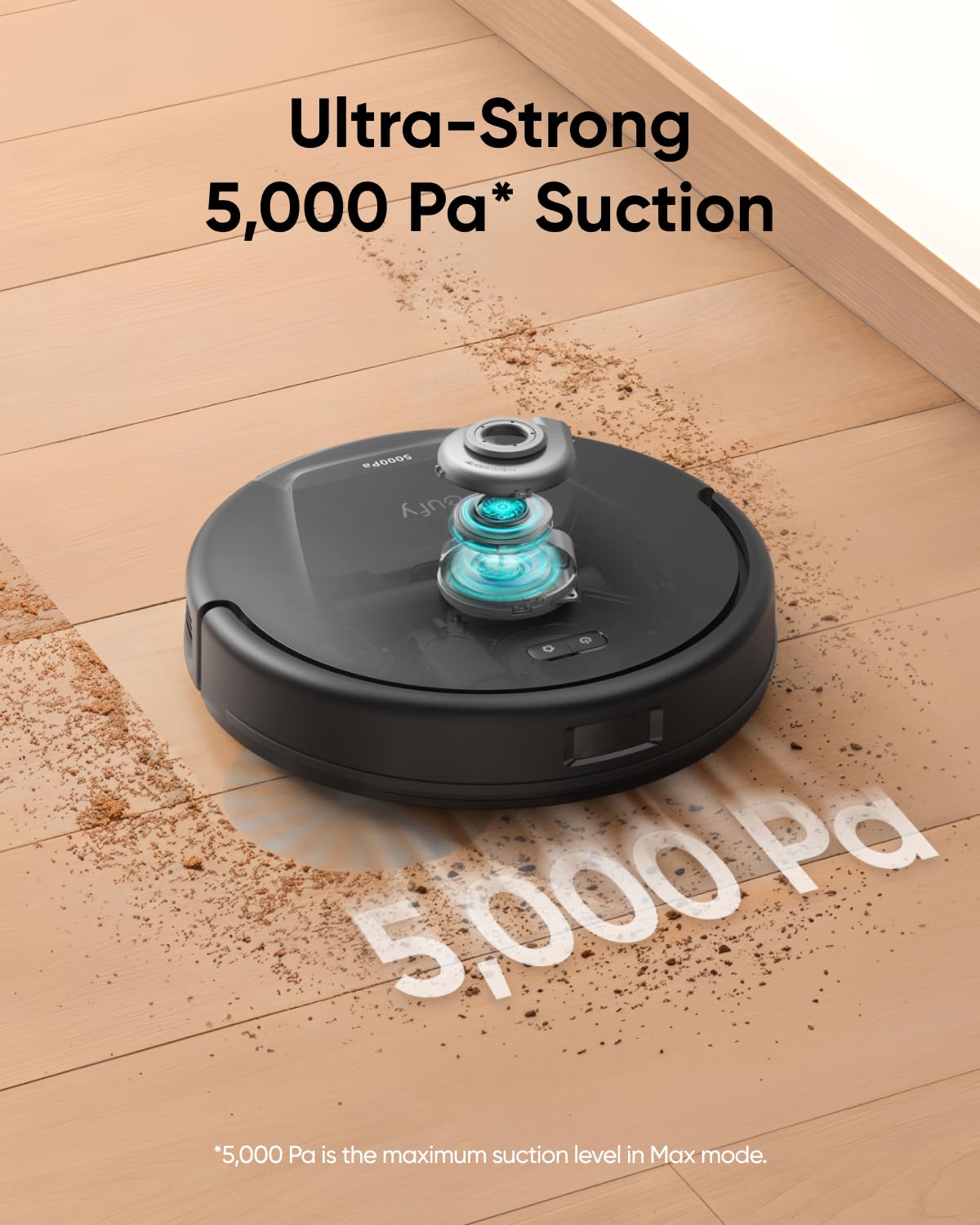 eufy L60 Robot Vacuum, Ultra Strong 5,000 Pa Suction, iPath Laser Navigation, for Deep Floor Cleaning, Ideal for Hair, Hard Floors