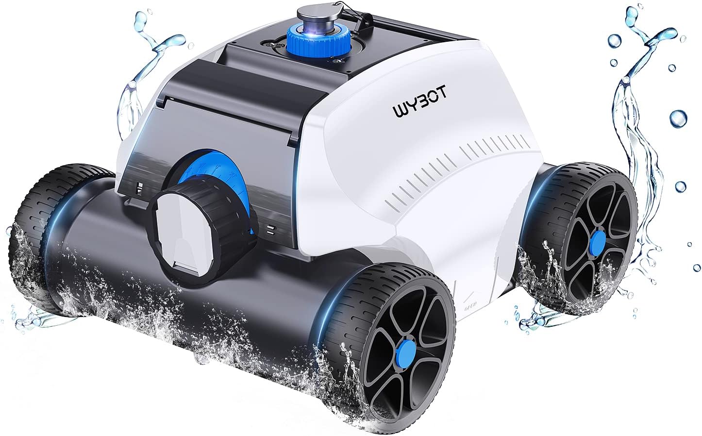 WYBOT Sophisticated Robotic Pool Vacuum Cleaner, Dual Strong Suction Port, 130min Runtime, Cordless Pool Cleaner, World's First Smart Protection System, Ideal for Pools Up to 1300 Sq.ft (Renewed) Default Title