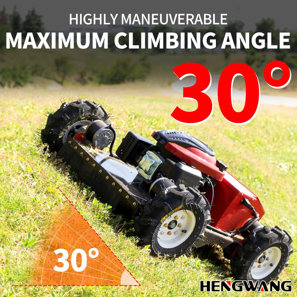 Remote Control Snow Removal and Lawn Mower Electric Start 45°Climbing Crawler Anti-Skid Snow Removal Machine All-Terrain Lawn Mower and Snow Removal Machine (HW-224 Snow)