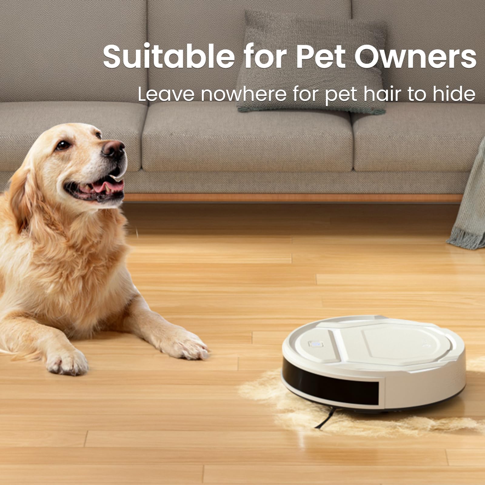 Lefant Robot Vacuum M210 Pro, 2200Pa Suction,120 Mins Runtime, Self-Charging Slim Robotic Vacuum Cleaner, APP/Voice/WiFi/Alexa Control, Ideal for Pet Hair,Low-Pile Carpet, Hard Floor