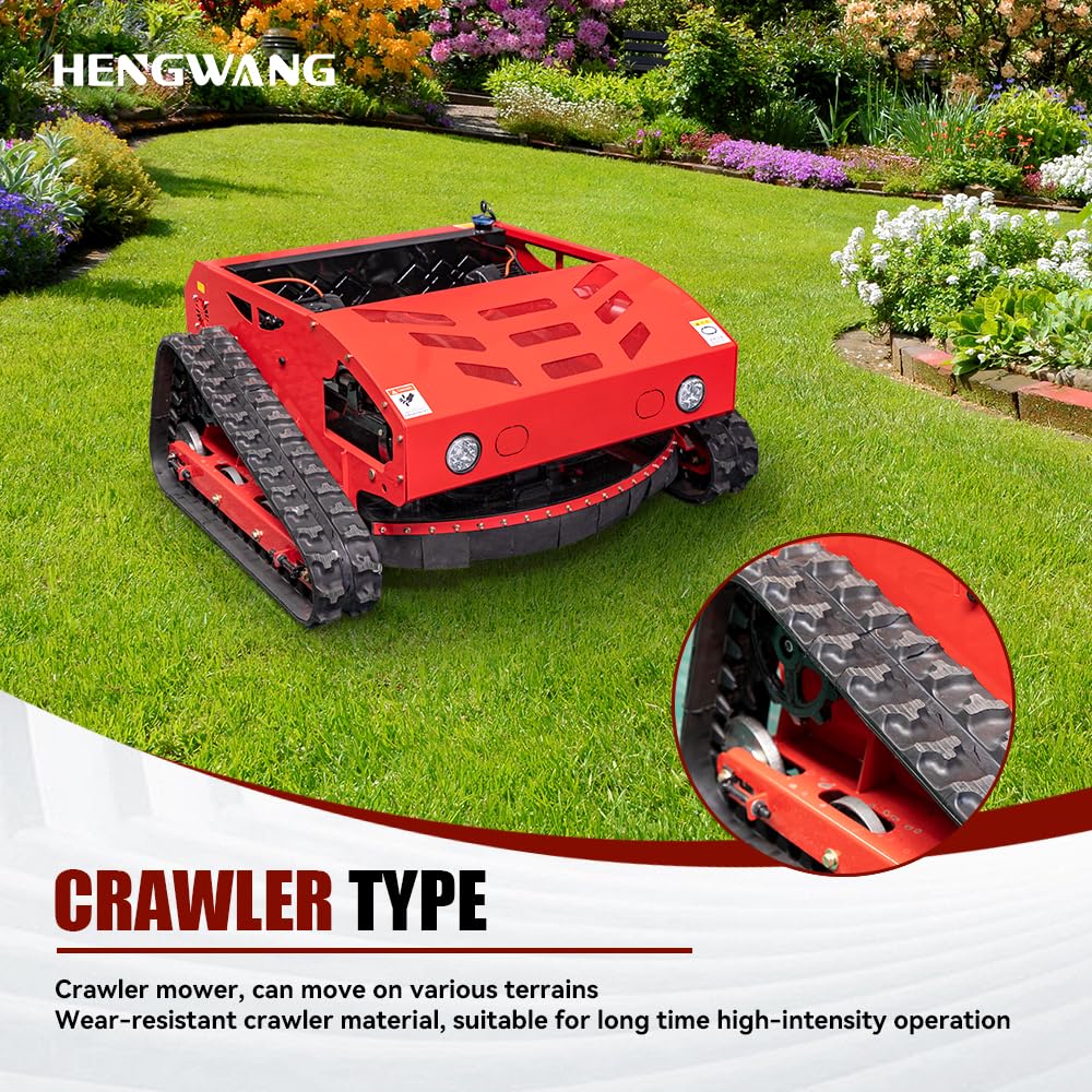 Remote Control Snow Removal and Lawn Mower Electric Start 45°Climbing Crawler Anti-Skid Snow Removal Machine All-Terrain Lawn Mower and Snow Removal Machine (HW-224 Snow)