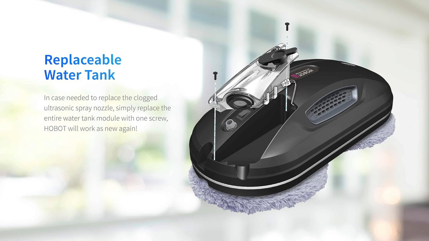 HOBOT-388 Window Glass Cleaning Automatic Smart Robot Cleaner with Ultrasonic Water Spray and Control via Smartphone or Remote