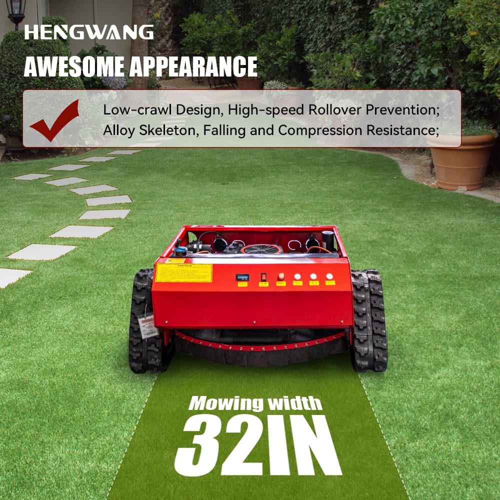 Remote Control Snow Removal and Lawn Mower Electric Start 45°Climbing Crawler Anti-Skid Snow Removal Machine All-Terrain Lawn Mower and Snow Removal Machine (HW-224 Snow)