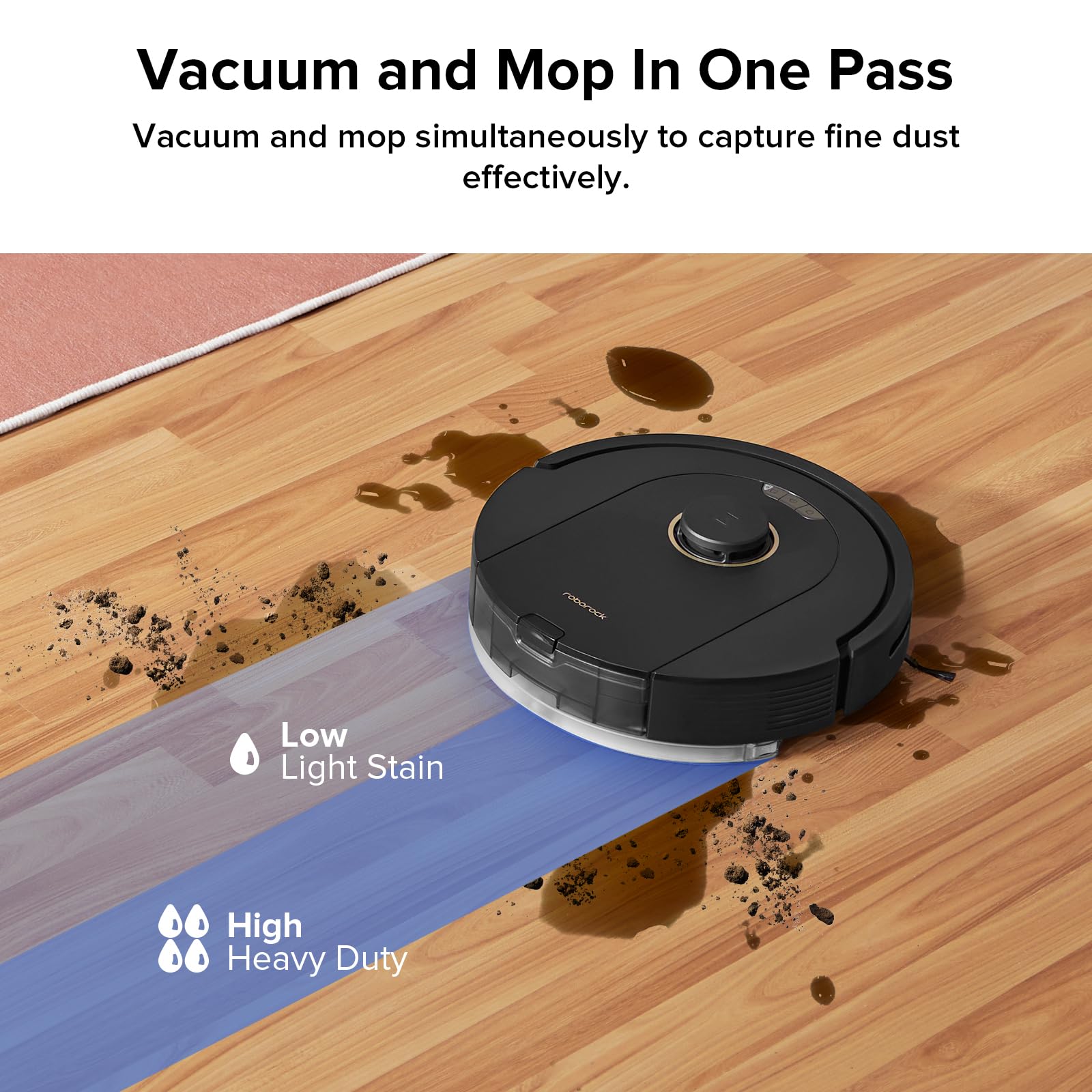 roborock Q5 Pro Robot Vacuum and Mop Combo, 5500Pa Suction, DuoRoller Brush, LiDAR Navigation, Robotic Vacuum Cleaner with 240 min Runtime, Smart No-Go Zone, Perfect for Pet Hair