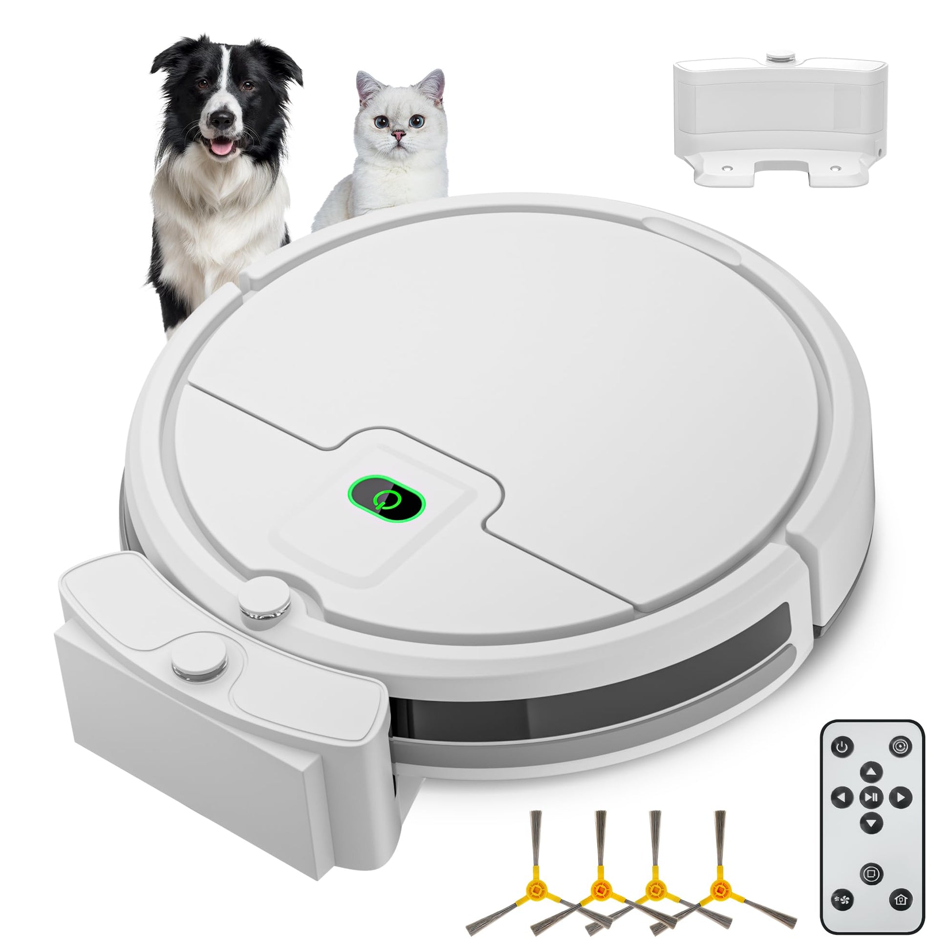 Robot Vacuum Cleaner, Tangle-Free 2900Suction Robot Vacuum,Slim, Automatic Self-Charging Robotic Vacuum Cleaner, Ideal for Pet Hair,Hard Floor and Low Pile Carpet White