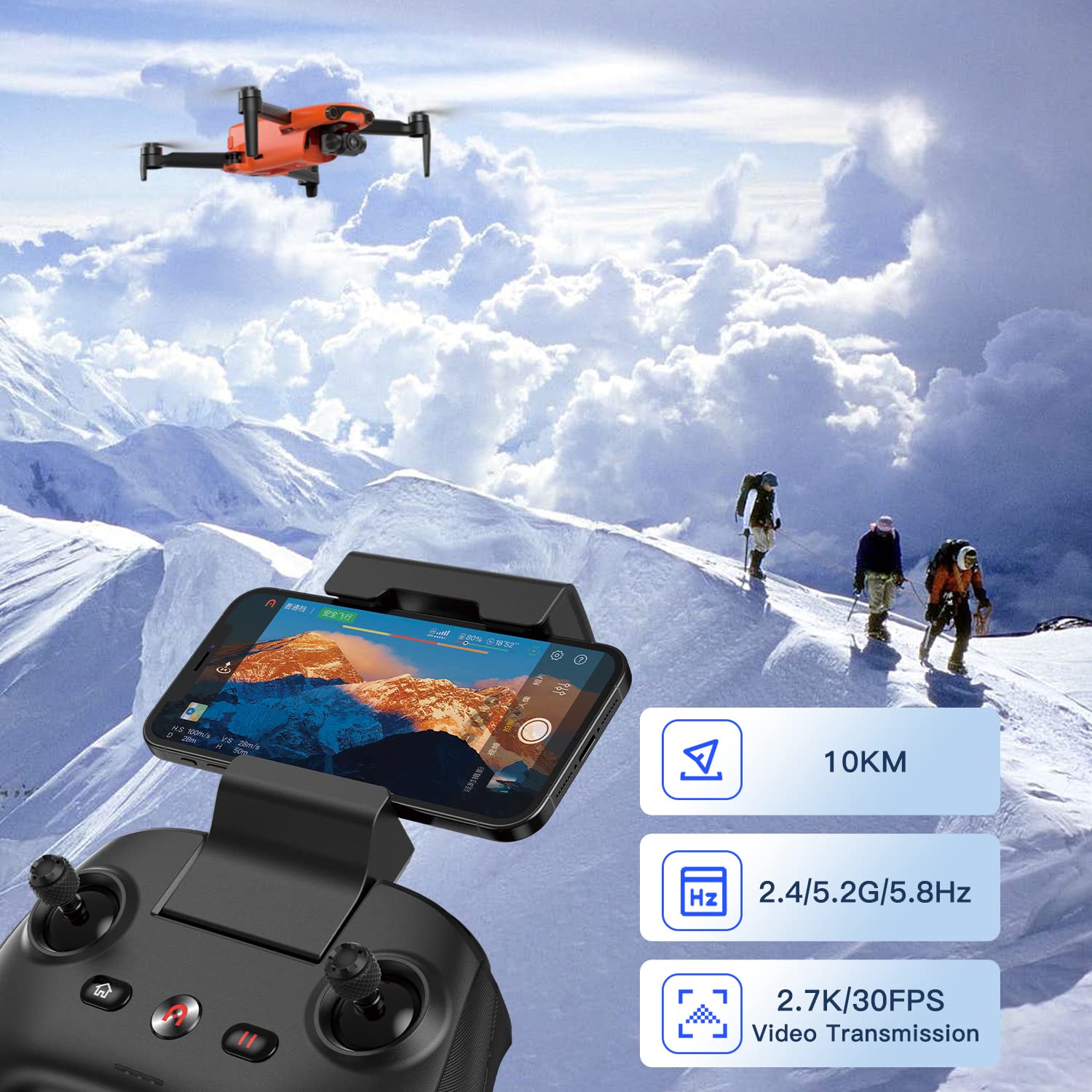 Autel Robotics EVO Nano+ Premium Bundle, 249g Mini Drone with 4K RYYB Camera, PDAF + CDAF Focus, 3-Axis Gimbal, 3-Way Obstacle Avoidance, Nano Plus Fly More Combo, Orange