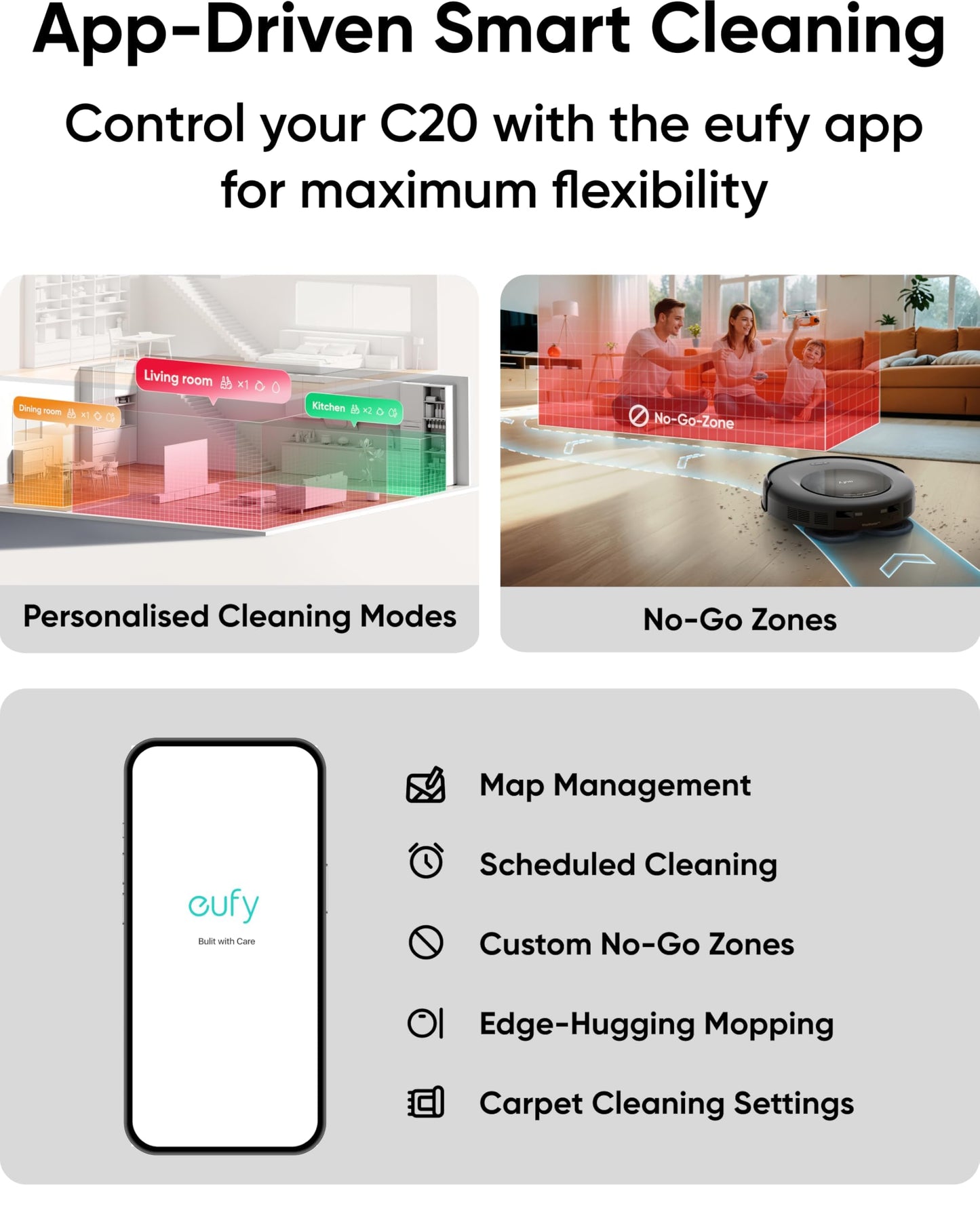 eufy Robot Vacuum Omni C20, Robot Vacuum and Mop Combo, Self Emptying, Auto Mop Washing and Auto Drying for hands-free cleaning, 3.35-Inch Ultra-Slim Body, 7000 Pa Powerful Suction, All-in-One Station