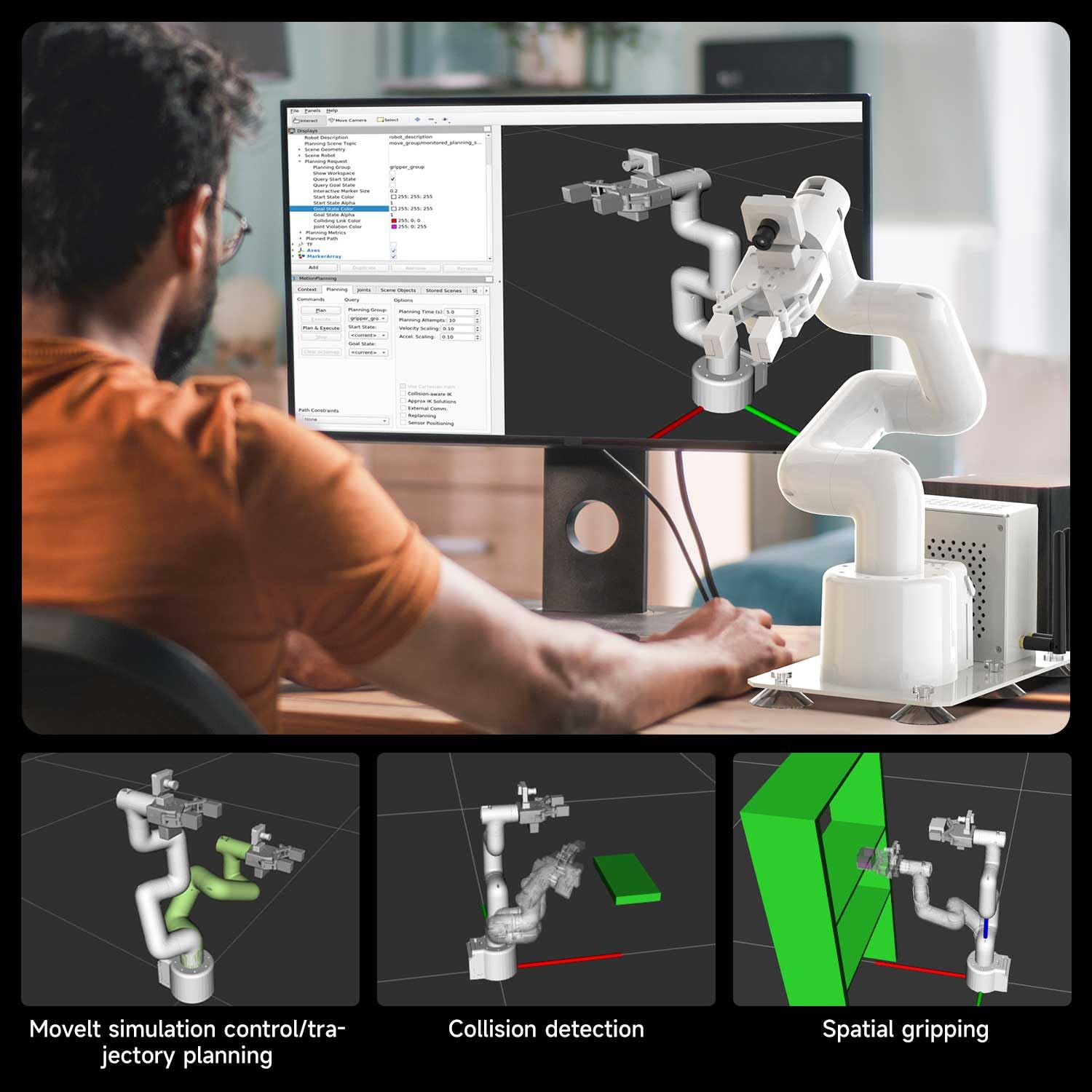 Yahboom Jetson Nano 4GB Collaborative Robot Arm Programmable ROS OpenCV for Mechanical Engineers, 7Dof with Adaptive Gripper