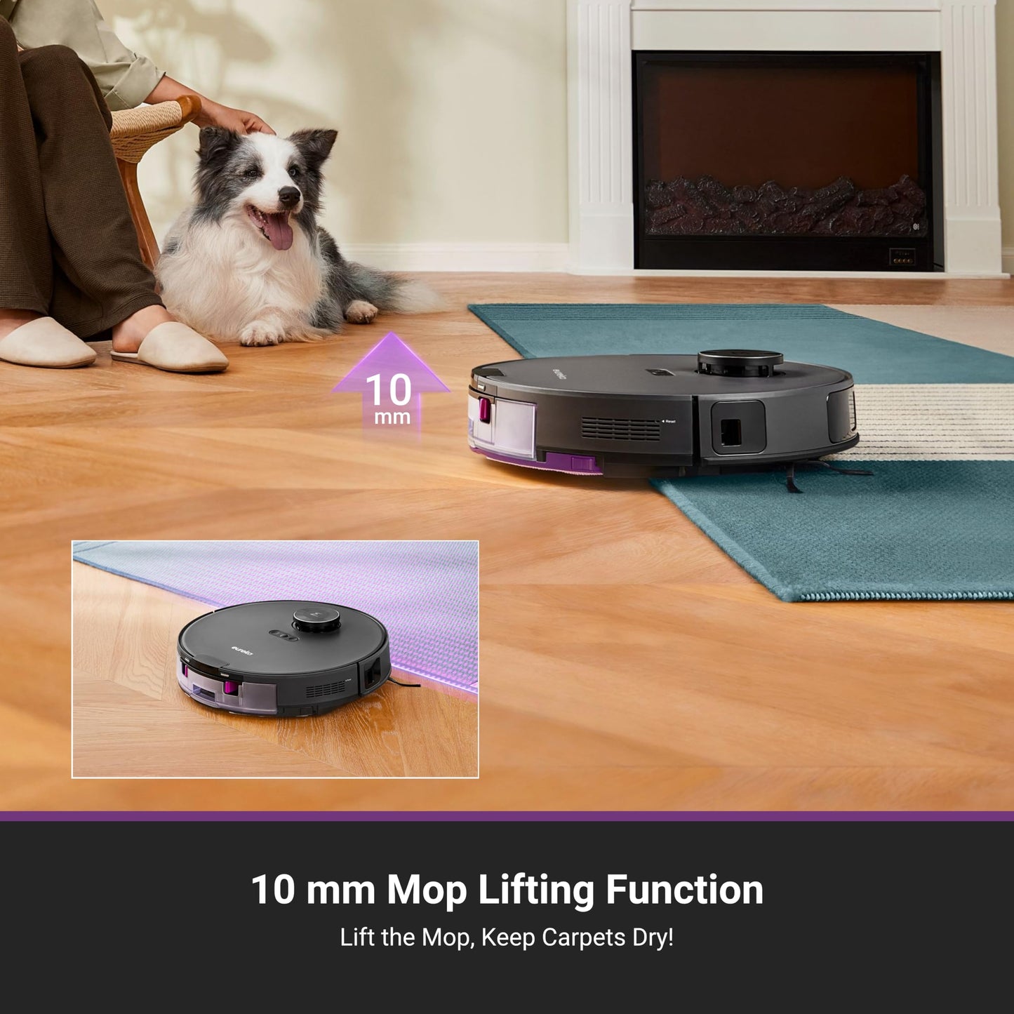 Eureka E20 Plus Robot Vacuum with Bagless Self Emptying Station, Robotic Vacuum and Mop Combo, 45-Day Capacity, Upgraded 8000Pa Suction and Anti Hair-Tangling Brush, LiDAR Navigation, App Control