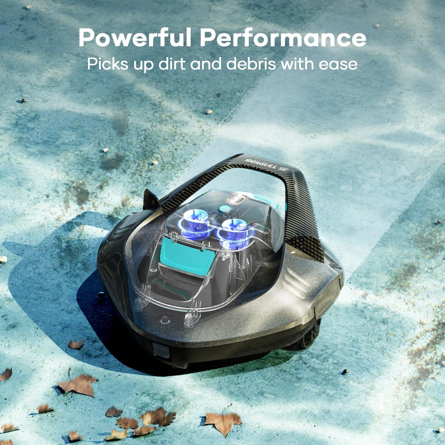 AIPER Cordless Robotic Pool Vacuum, Self-Parking Technology, Portable, Ideal for Above-Ground Flat Pool up to 40 Feet, Grey