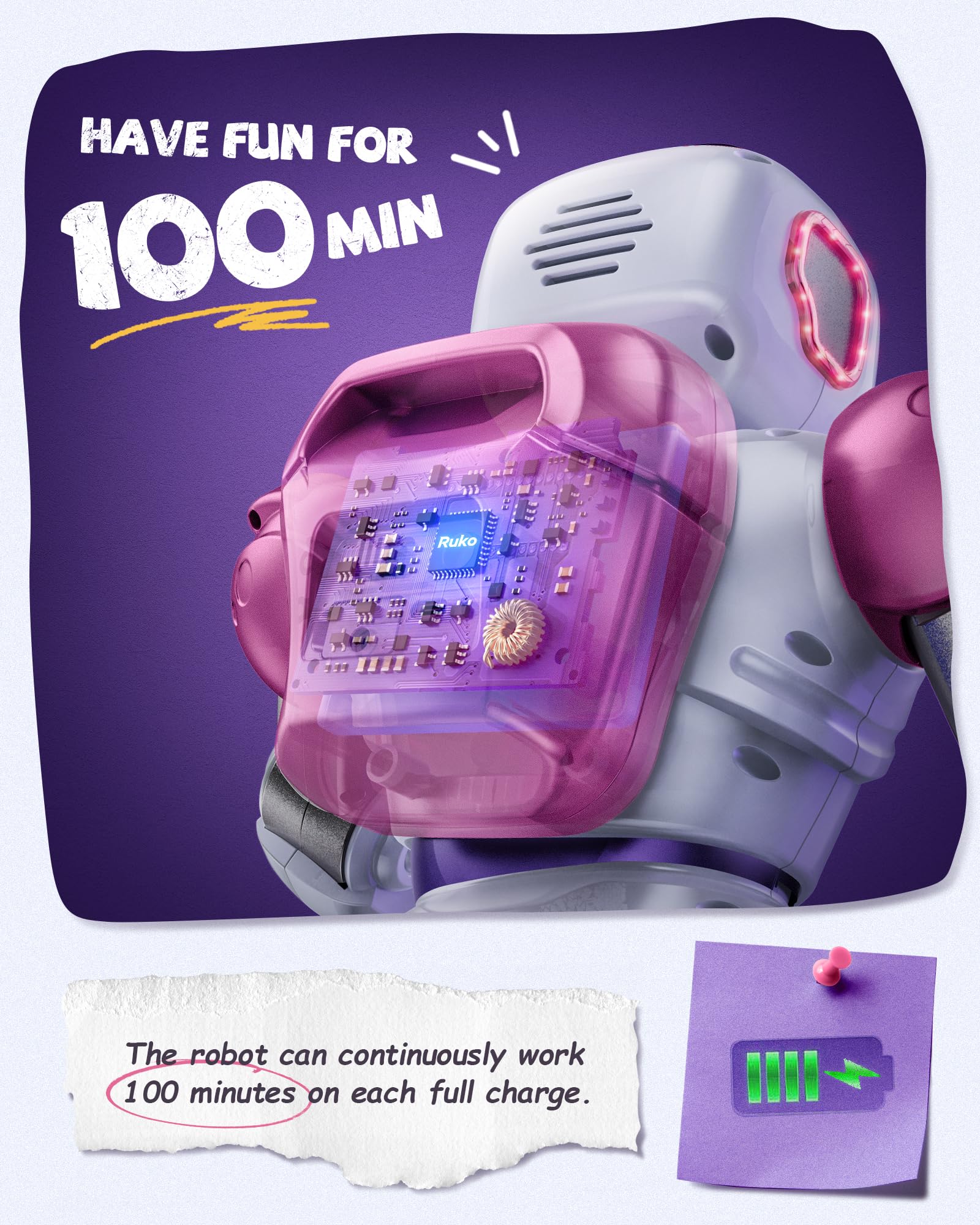 Ruko 1088 Smart Robots for Kids, Large Programmable Interactive RC Robot with Voice Control, APP Control, Present for 4 5 6 7 8 9 Years Old Kids Boys and Girls