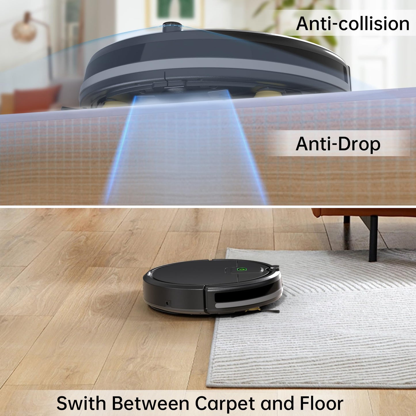 Robot Vacuum Cleaner, Tangle-Free 2900Suction Robot Vacuum,Slim, Automatic Self-Charging Robotic Vacuum Cleaner, Ideal for Pet Hair,Hard Floor and Low Pile Carpet