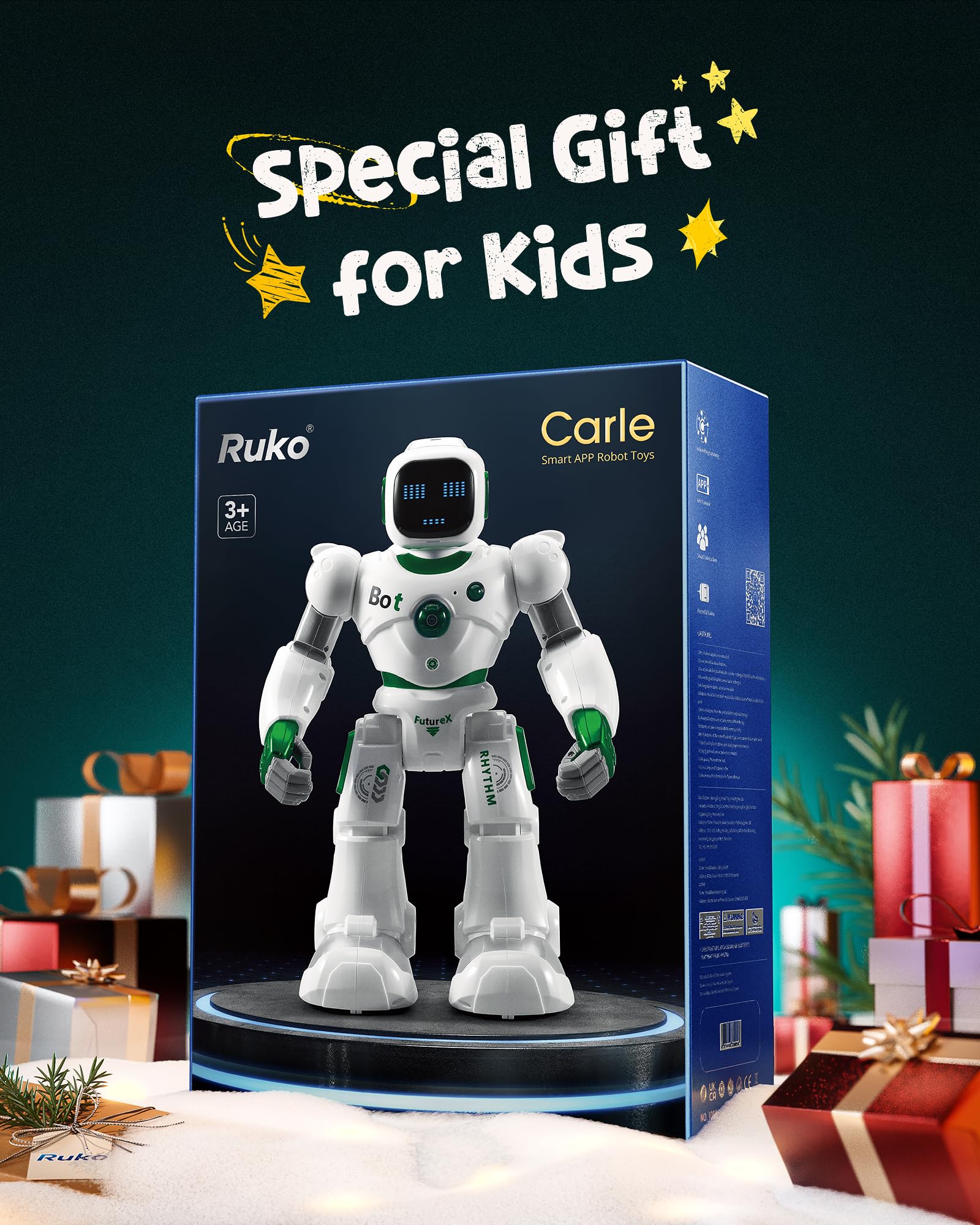 Ruko 1088 Smart Robots for Kids, Large Programmable Interactive RC Robot with Voice Control, APP Control, Present for 4 5 6 7 8 9 Years Old Kids Boys and Girls