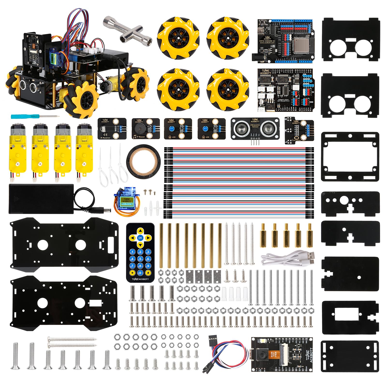 Smart Robot Camera Car Kit, 4WD Remote Control Car Compatible with Arduino IDE, Electronic Programming Project/STEM Education/Science Coding Kit for 12+ Teens & Adults Unique Gifts