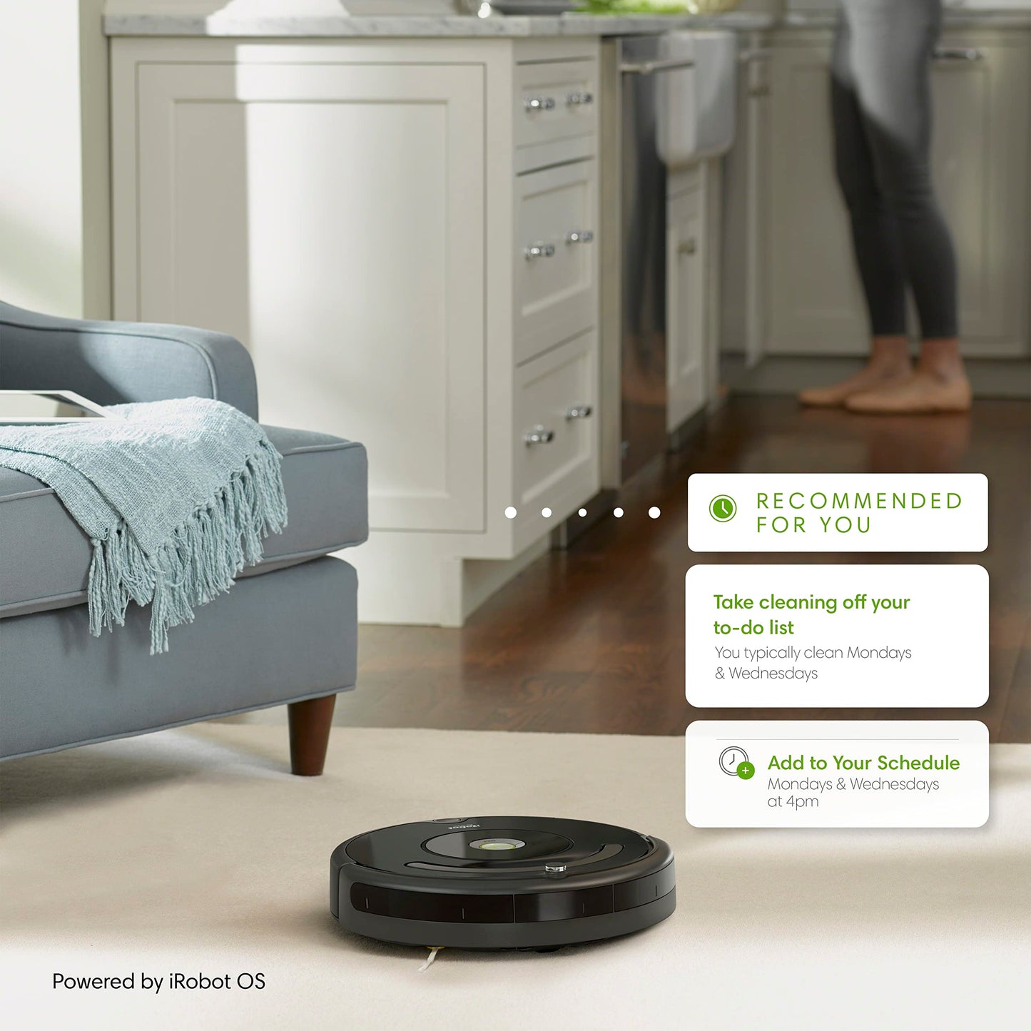 iRobot Roomba Vac Robot Vacuum (Q0120) - Easy to use, Power-Lifting Suction, Multi-Surface Cleaning, Smart Navigation Cleans in Neat Rows, Self-Charging, Alexa