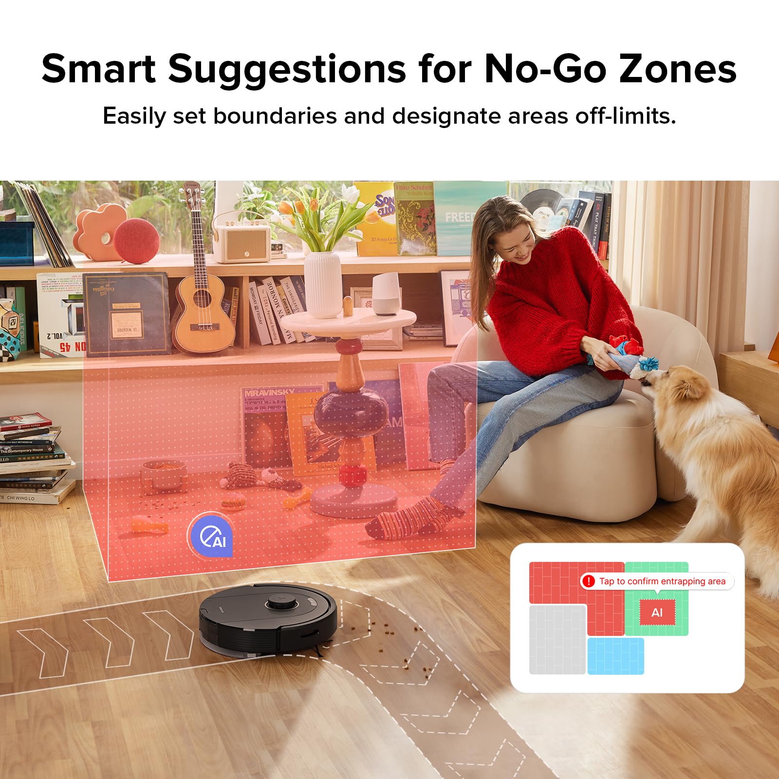 roborock Q5 Pro Robot Vacuum and Mop Combo, 5500Pa Suction, DuoRoller Brush, LiDAR Navigation, Robotic Vacuum Cleaner with 240 min Runtime, Smart No-Go Zone, Perfect for Pet Hair