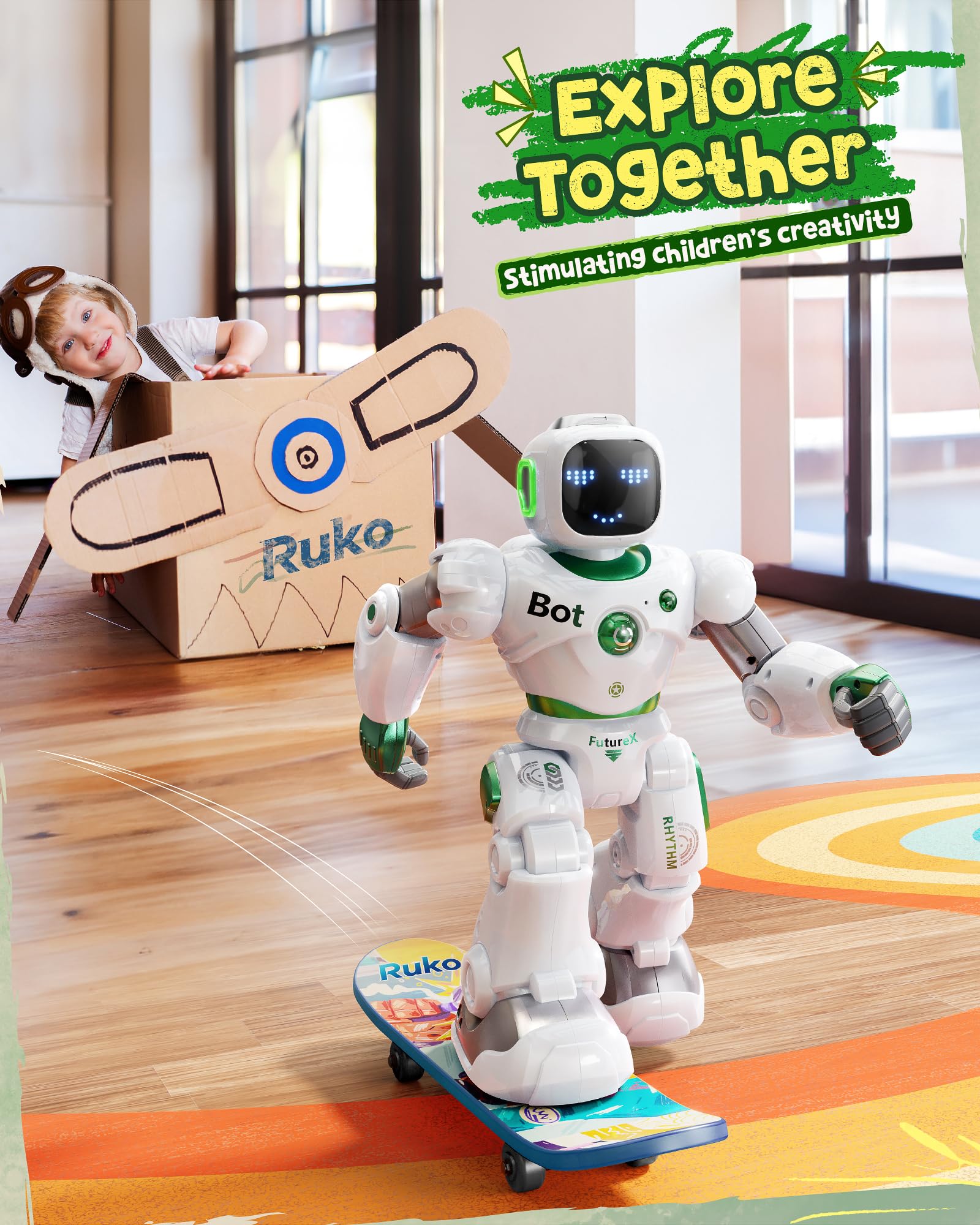 Ruko 1088 Smart Robots for Kids, Large Programmable Interactive RC Robot with Voice Control, APP Control, Present for 4 5 6 7 8 9 Years Old Kids Boys and Girls