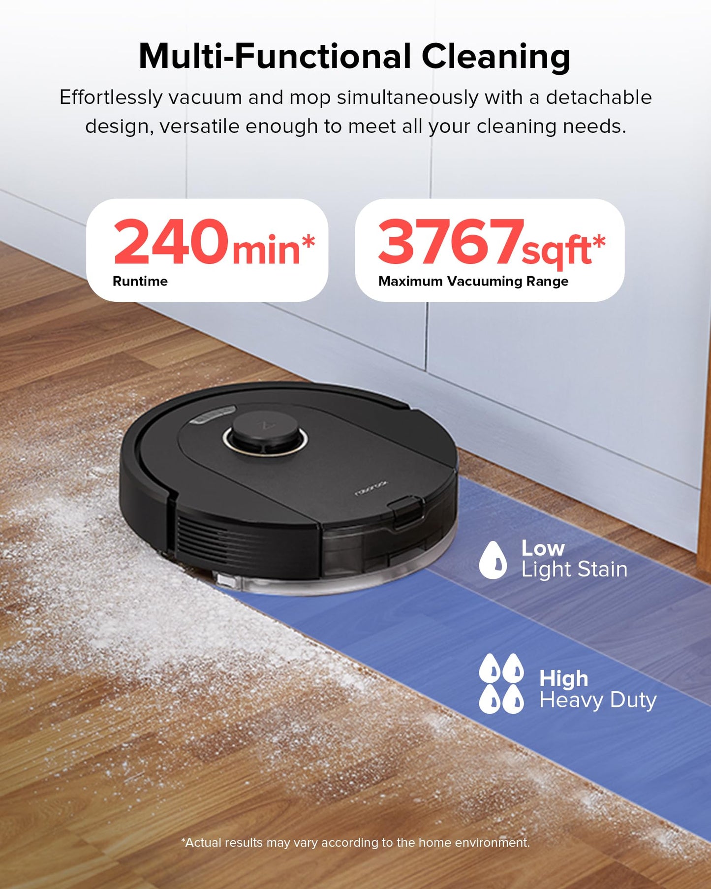 roborock Q5 Pro Robot Vacuum and Mop Combo, 5500Pa Suction, DuoRoller Brush, LiDAR Navigation, Robotic Vacuum Cleaner with 240 min Runtime, Smart No-Go Zone, Perfect for Pet Hair