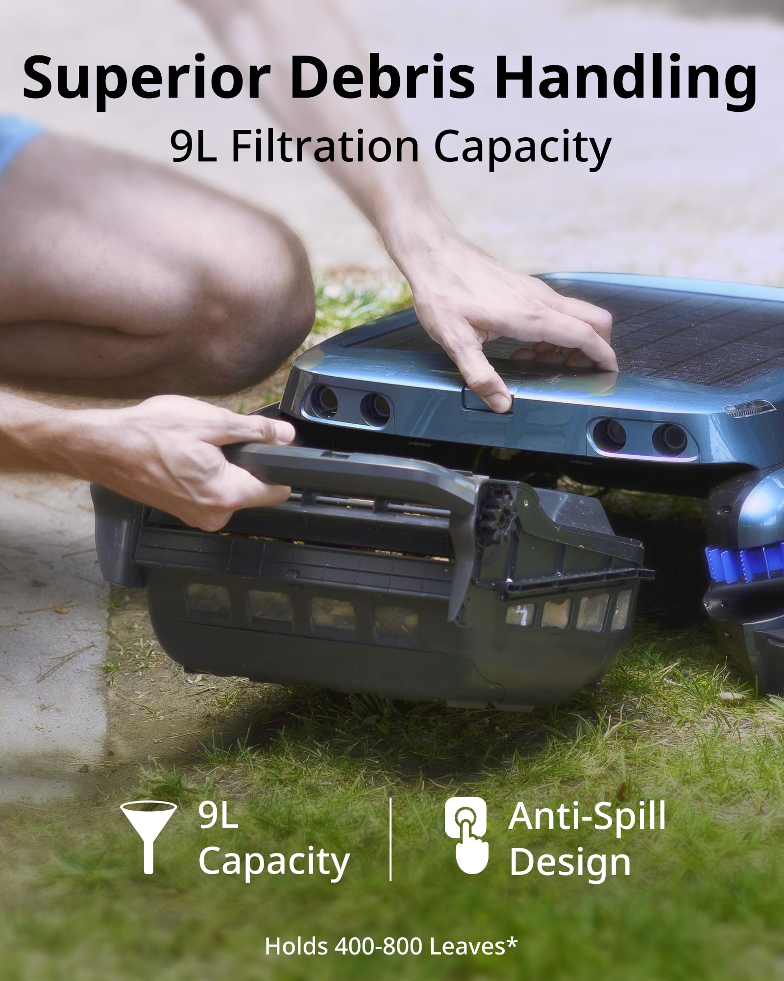 Beatbot iSkim Ultra Solar-Powered Robotic Pool Skimmer, Pool Surface Cleaning Only, Revolutionary Clearwater Clarification System, App Remote Control, S-Path Optimization, Dual-Side Brushes, Ice Blue