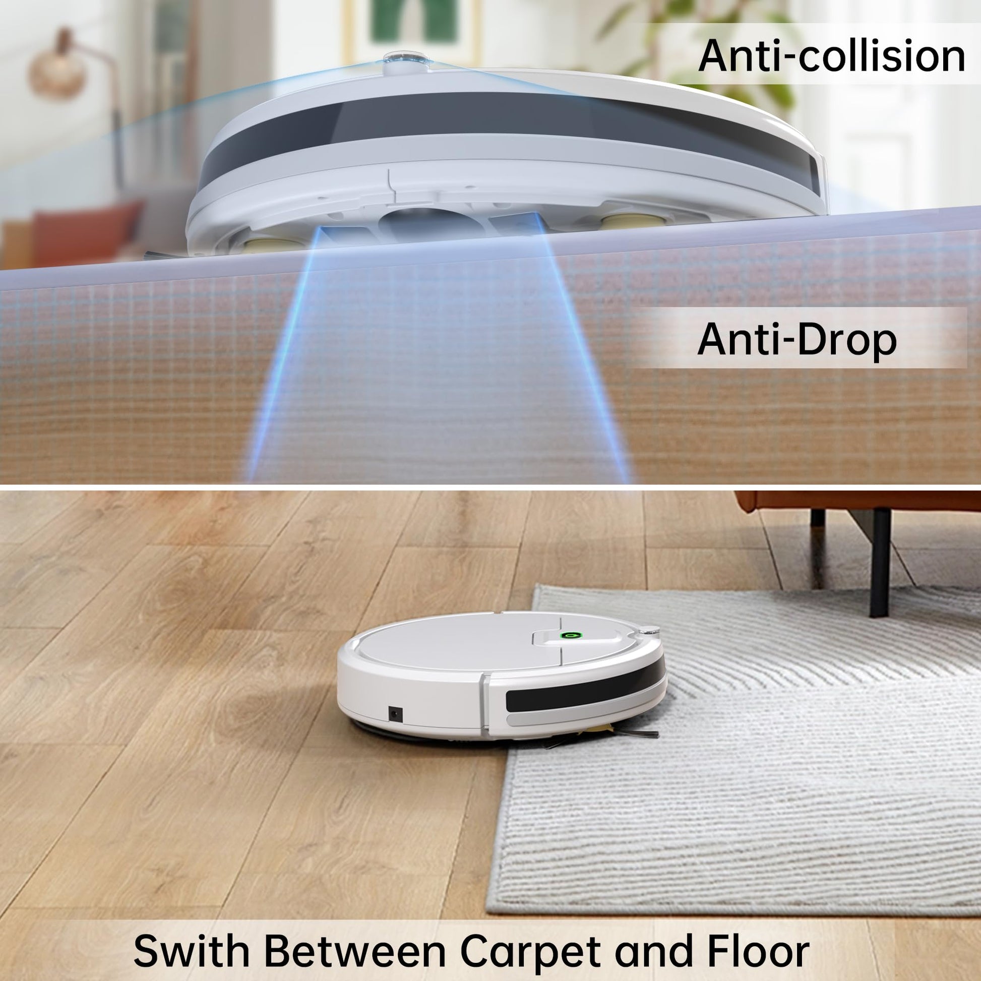 Robot Vacuum Cleaner, Tangle-Free 2900Suction Robot Vacuum,Slim, Automatic Self-Charging Robotic Vacuum Cleaner, Ideal for Pet Hair,Hard Floor and Low Pile Carpet