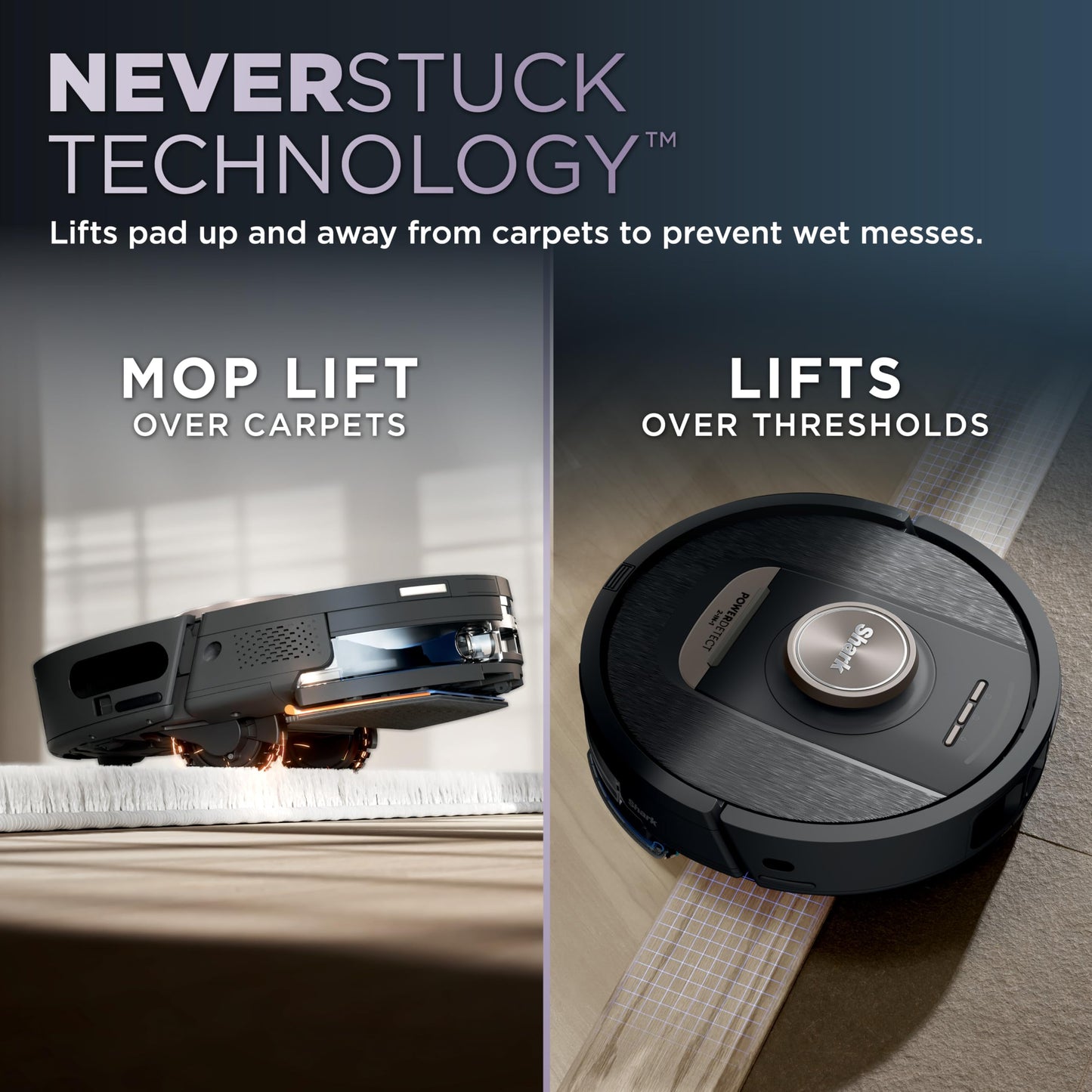 Shark Robot Vacuum & Mop Combo, PowerDetect NeverTouch, Self-Emptying & Self-Refilling, 60-Day Debris Capacity, 30-Day Refill Tank, Pad Dry, 5 Intelligent PowerDetect Cleaning Technologies, RV2820YE