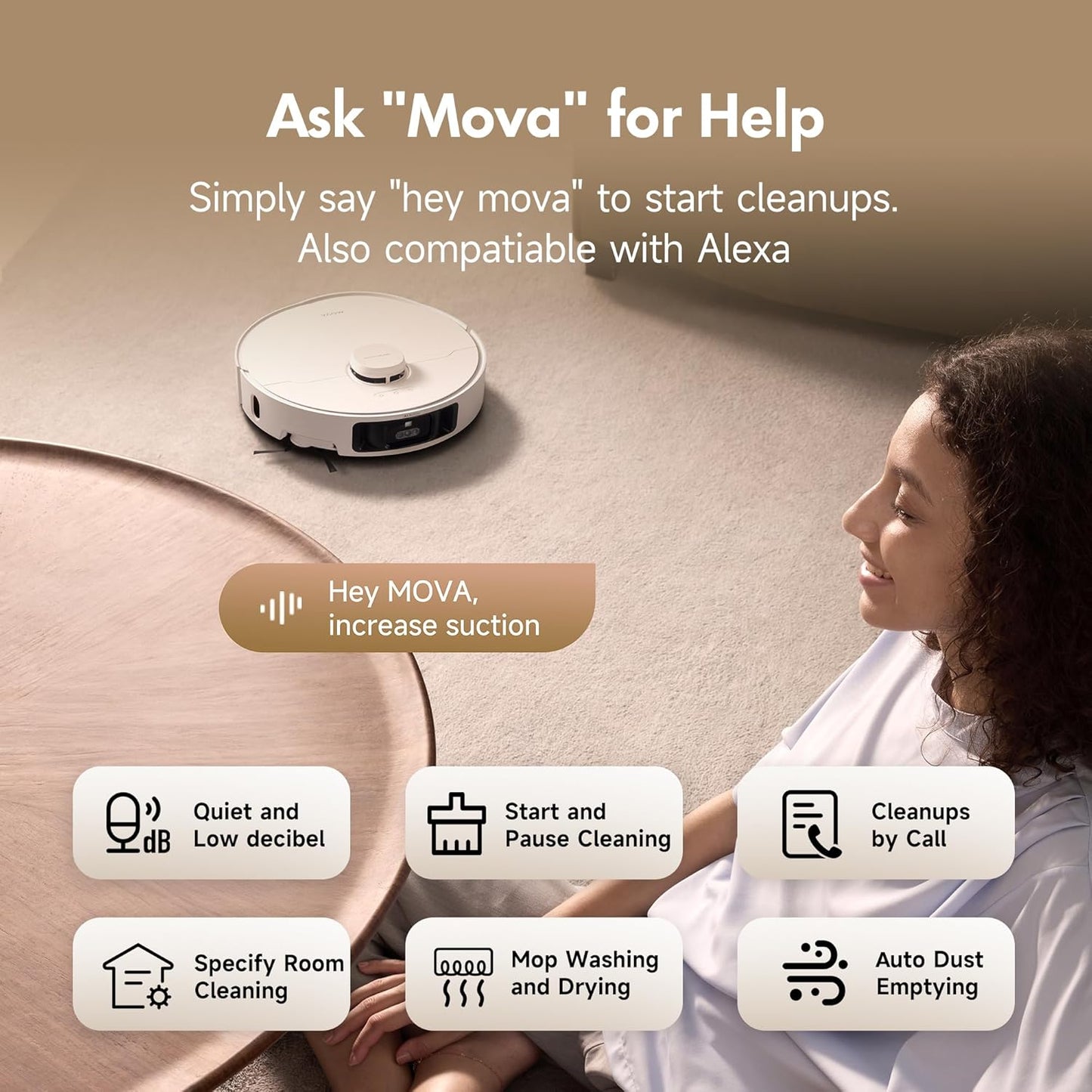 MOVA P10 Pro Ultra Robot Vacuum and Mop 13,000Pa Suction, 140°F Hot Water Auto Mop Washing & Drying, Dual Spinning Extenable Mop,10.5mm Mop Lifting for Carpet, 360°Obstacle Avoidance, App Control