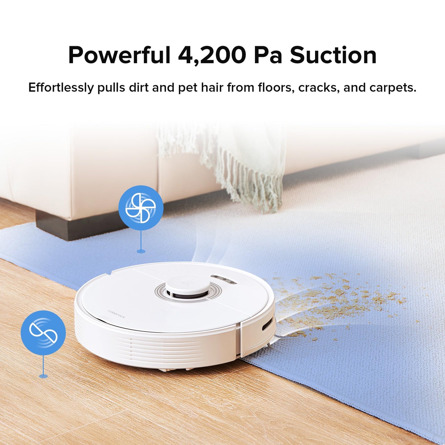 roborock Q7 Max Robot Vacuum and Mop, 30-Level Adjustable Water Flow, 4200Pa Suction, PreciSense LiDAR Navigation, No-Go & No-Mop Zones, 3D Mapping, App & Voice Control, Ideal for Pet Hair