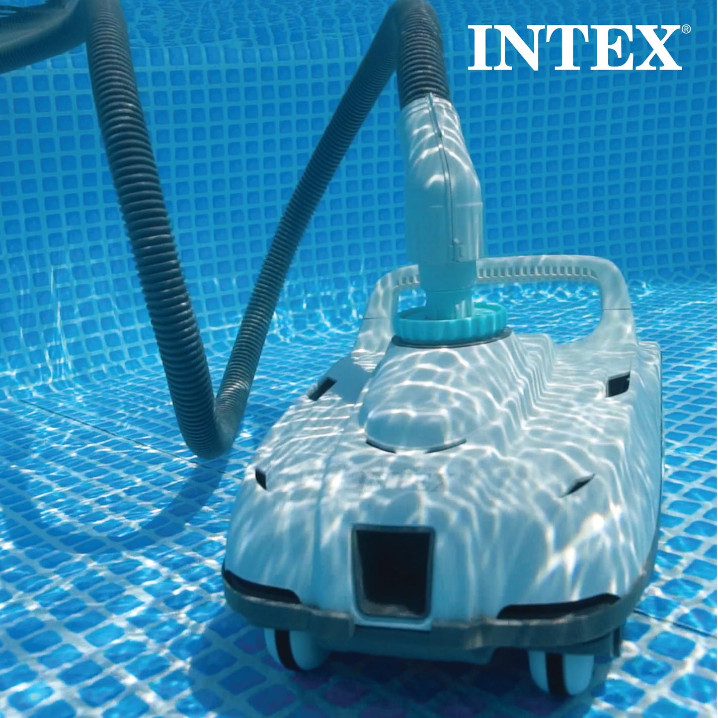 Intex 28001E Above Ground Pool Automatic Pool Cleaner Pressure Side Vacuum Cleaner with 24 Foot 7 Inch Hose Pools Only w/a 1.5 Inch Fitting