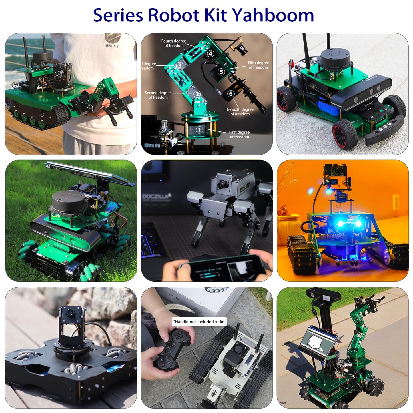 Yahboom Robot Arm Kit 6DOF for Jetson Nano 4GB AI Programmable Electronic DIY Robot Hand Building with Camera for Adults ROS (Nano-DOFBOT Without Nano)