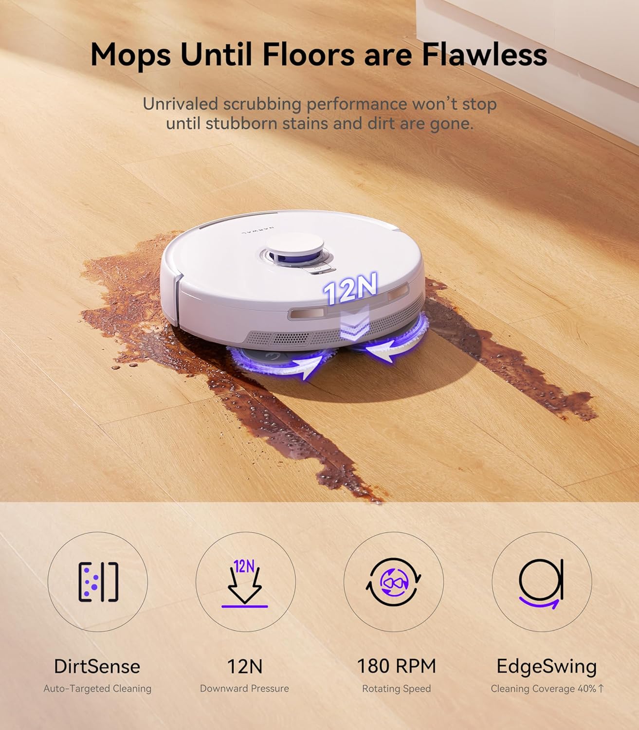 NARWAL Freo X Ultra Robot Vacuum and Mop with Specially Formulated Floor Cleaner. 8200 Pa, Auto Mop Drying/Washing, Zero-Tangling, DirtSense™, All-in-One Base Station, Self-Contained Dust Processing