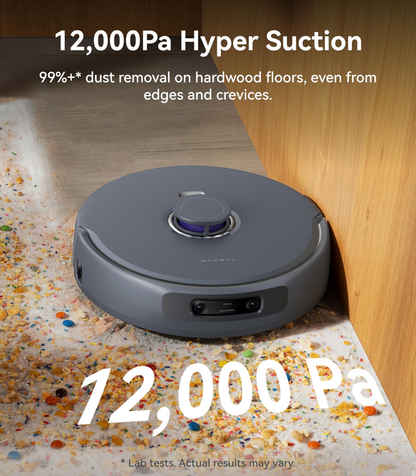 NARWAL Freo Z Ultra Robot Vacuum and Mop Combo, Dual RGB Cameras and Chips, AI Avoidance, 12000Pa Suction, Real-Time Decisions, Adaptive Hot-Water Self Wash & Self Emptying, Pet Hair, Quiet, White