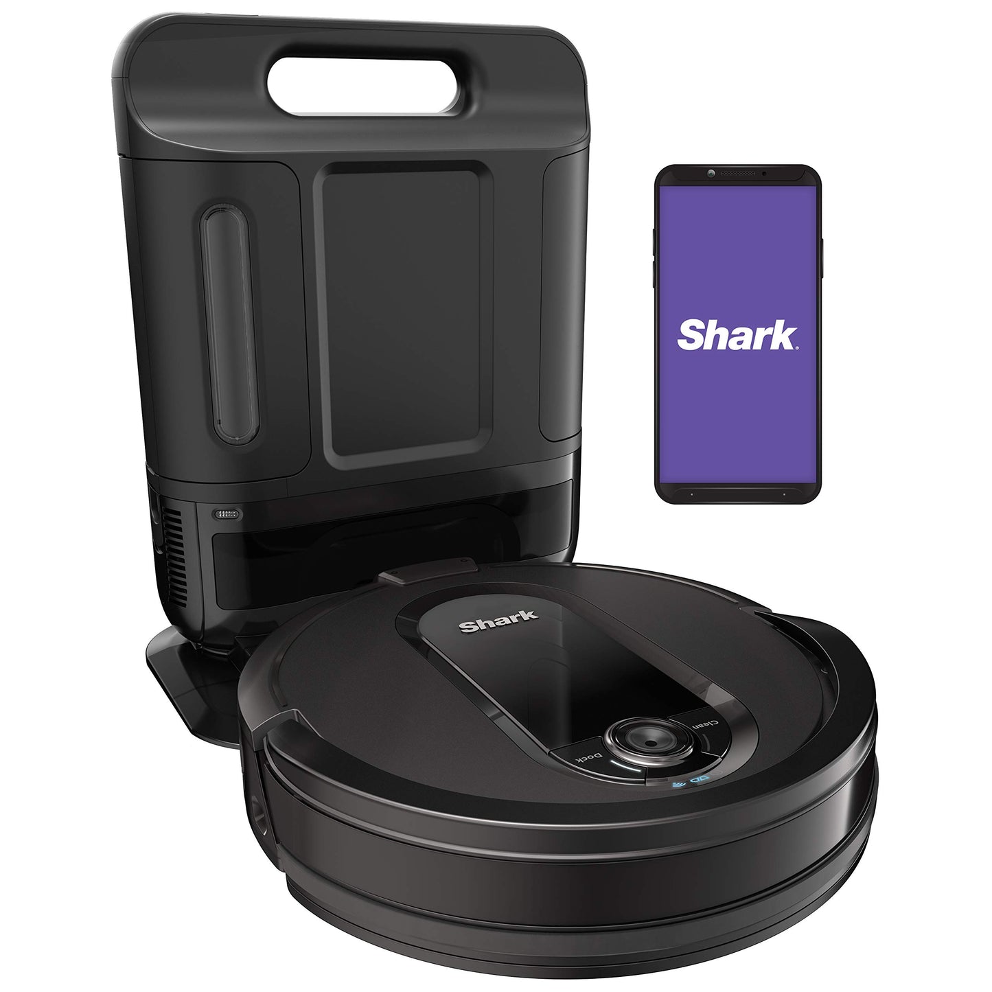 Shark PowerDetect Self-Empty Robot Vacuum with NeverStuck Technology, Auto Deep-Clean Carpets & Hardfloors, XL 60 Day Capacity HEPA Bagless Base Neutralizes Odors, for Pet Hair, Black (AV2820AE)