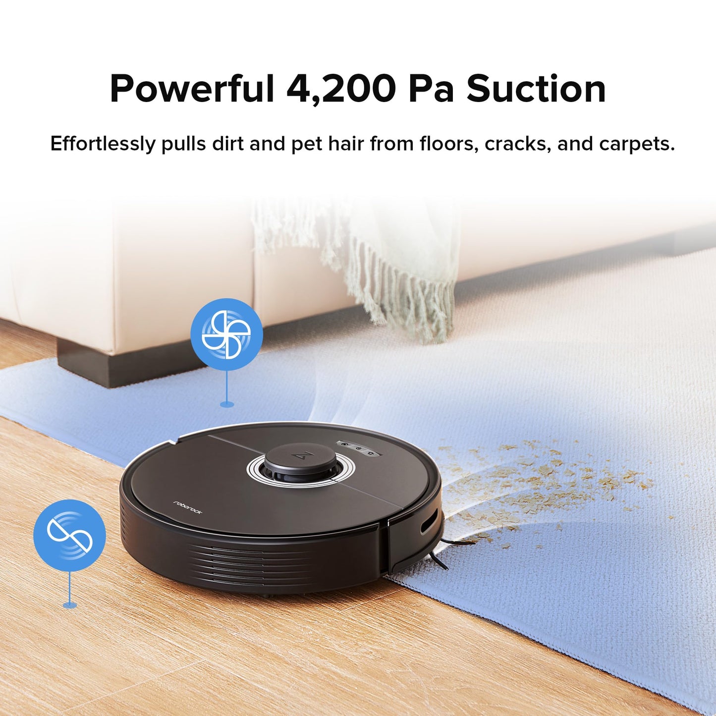 roborock Q7 Max Robot Vacuum and Mop, 30-Level Adjustable Water Flow, 4200Pa Suction, PreciSense LiDAR Navigation, No-Go & No-Mop Zones, 3D Mapping, App & Voice Control, Ideal for Pet Hair