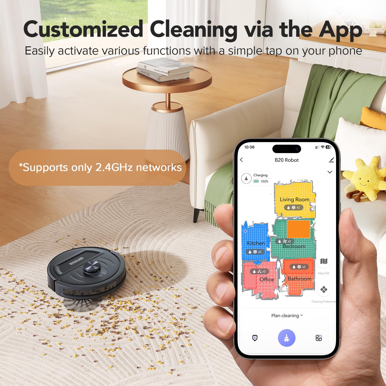 BPMIO Robot Vacuum and Mop Combo, 5500Pa Strong Suction, LiDAR Navigation with Smart Mapping, 120-Min Runtime, Custom Cleaning Schedule, Alexa & WiFi/App Compatible, Ideal for Pet Hair & Hard Floors