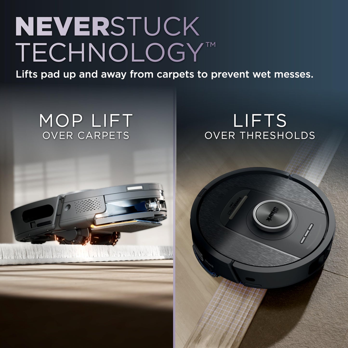 Shark Robot Vacuum & Mop Combo, PowerDetect NeverTouch, Self-Emptying & Self-Refilling, 60-Day Debris Capacity, 30-Day Refill Tank, Pad Dry, 5 Intelligent PowerDetect Cleaning Technologies, RV2820YE