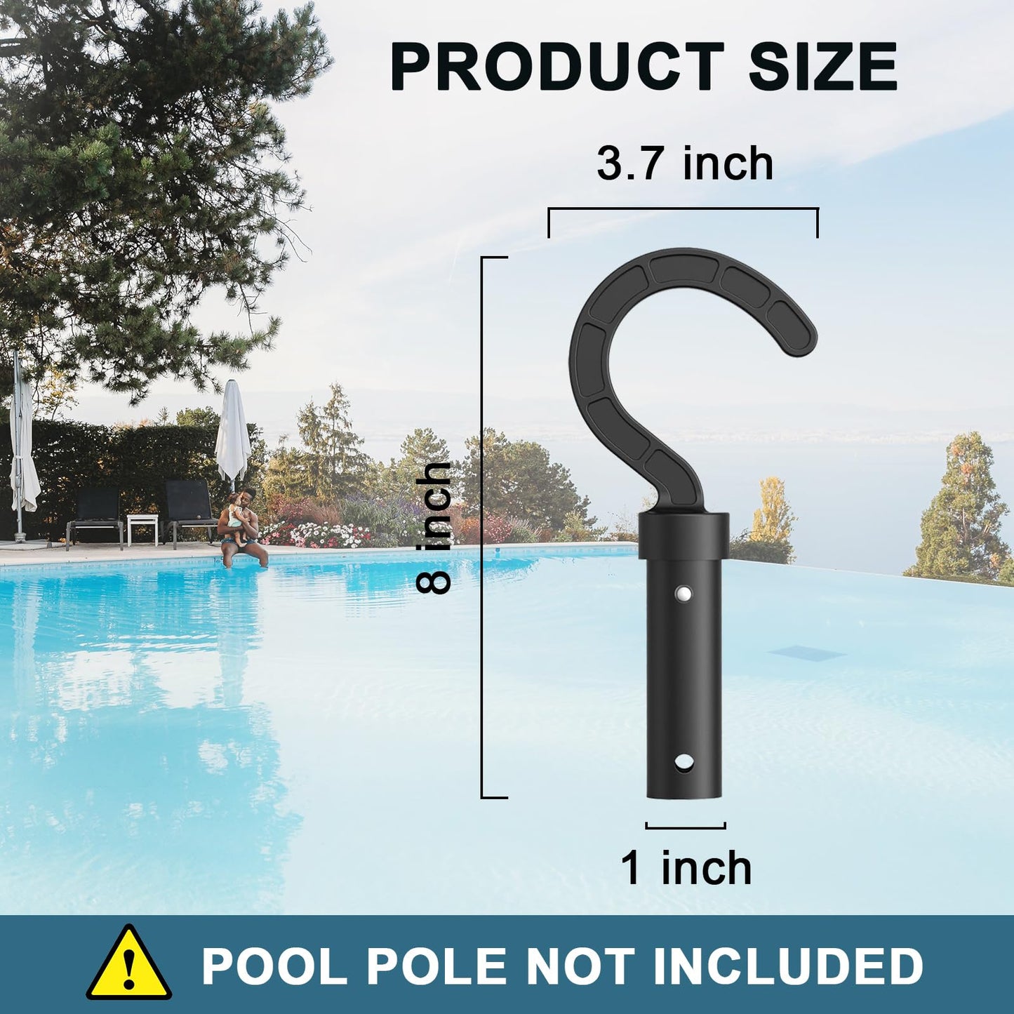 Hook for All Robotic Pool Cleaner, Accessories Hook Customized for Pool Vacuum Robot Including Cordless,Above Ground and Underwater,Attaches to Telescopic Poles-Gray